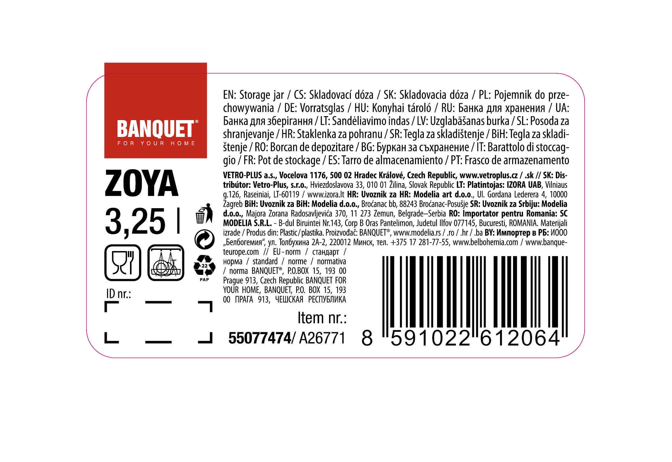 dóza s uchem 3,25l ZOYA PH 0.18 Kg MTA MAXMIX Sklad14 267150