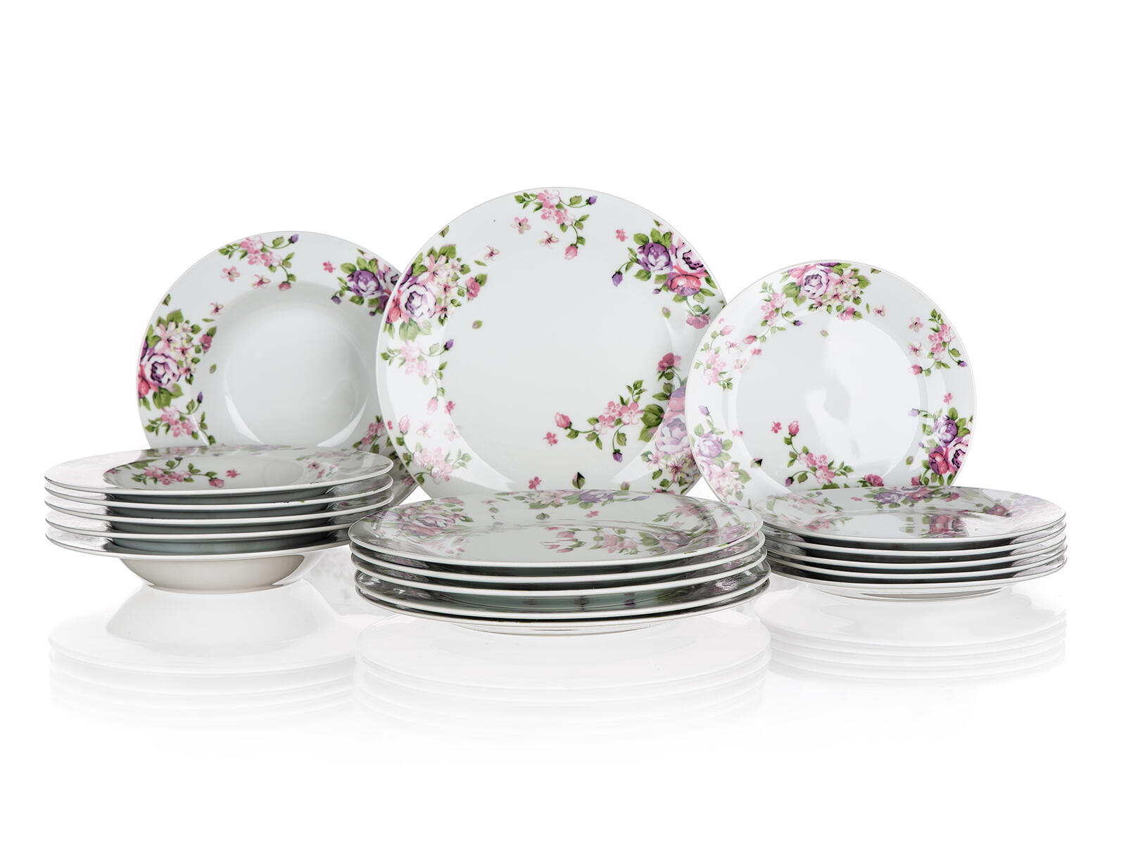 sada jídelní BEAUTY 18díl. porcelánová KYTKY 7.49 Kg MTA MAXMIX Sklad14 267156