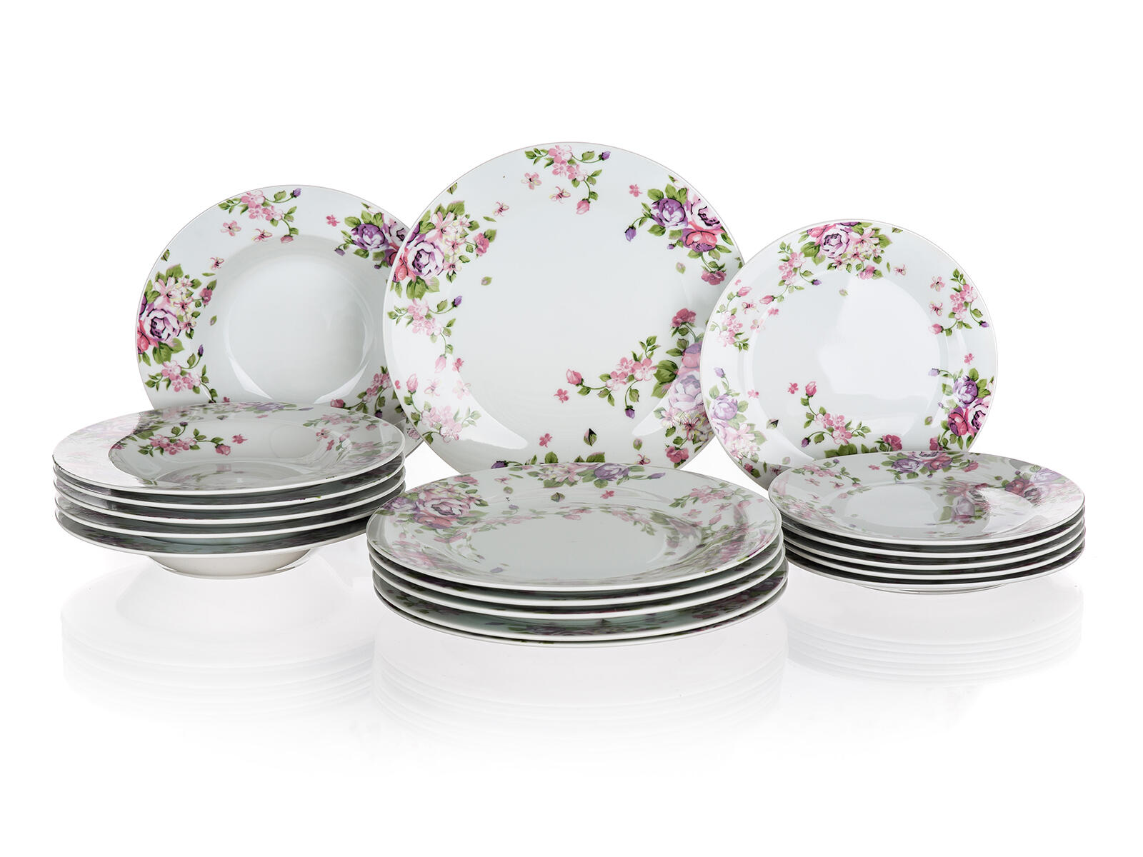 sada jídelní BEAUTY 18díl. porcelánová KYTKY 7.49 Kg MTA MAXMIX Sklad14 267156