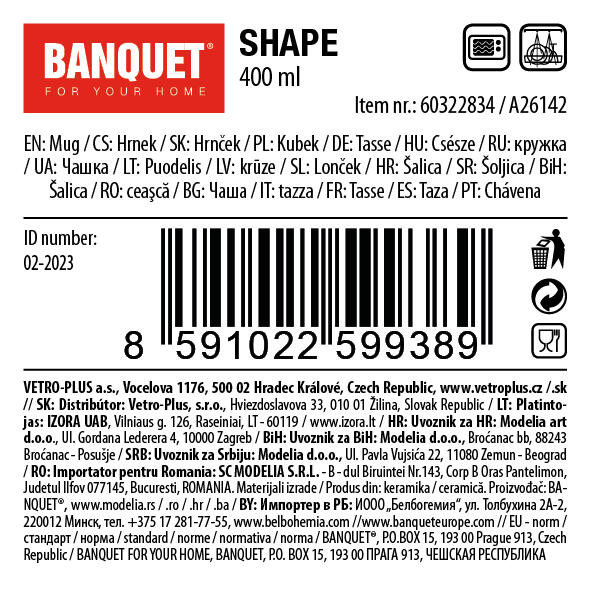 hrnek 400ml SHAPE keramický