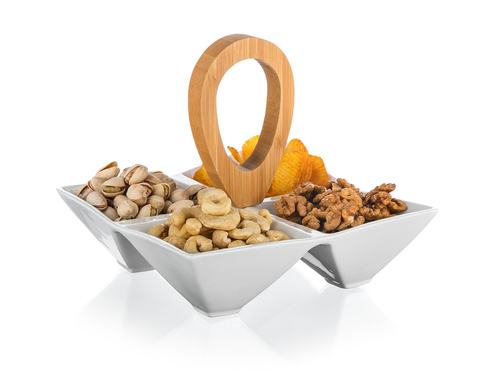 miska dělená 21x21x17cm porcelán/bambus BRILLANTE 0.88 Kg MTA MAXMIX Sklad14 267163