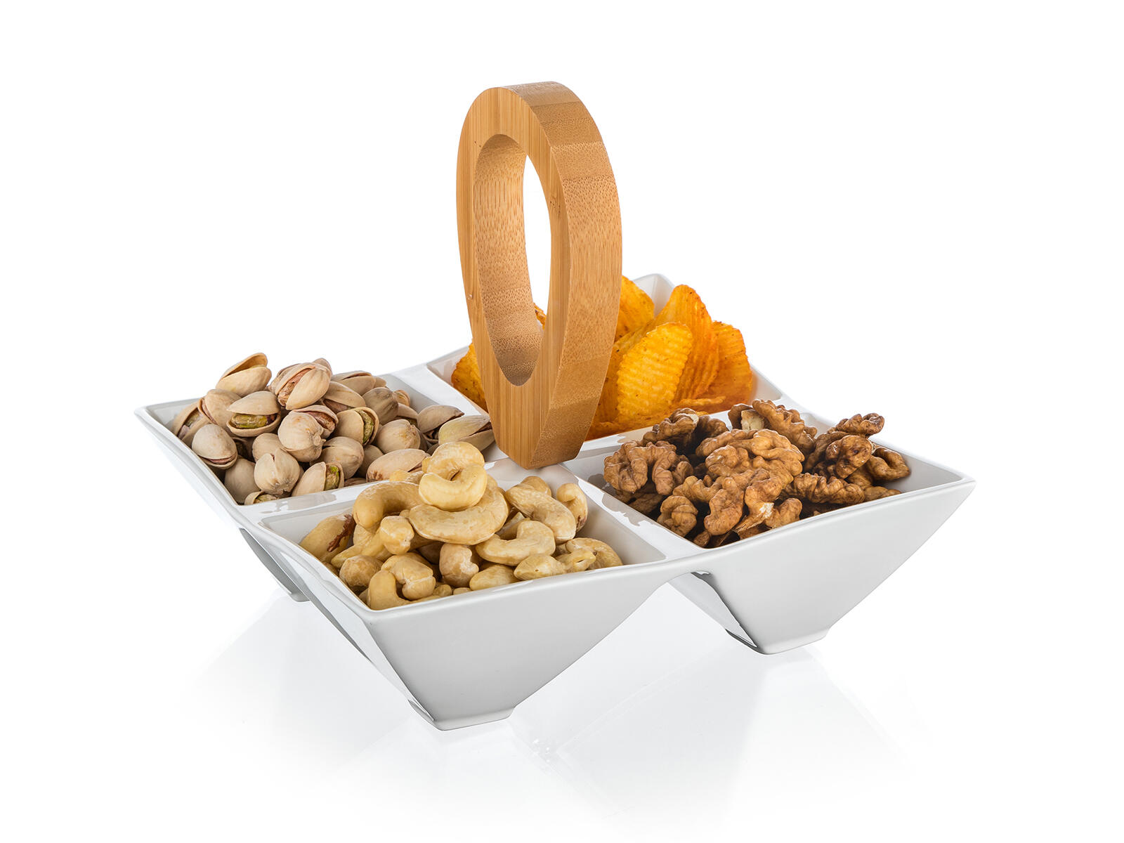 miska dělená 21x21x17cm porcelán/bambus BRILLANTE 0.88 Kg MTA MAXMIX Sklad14 267163