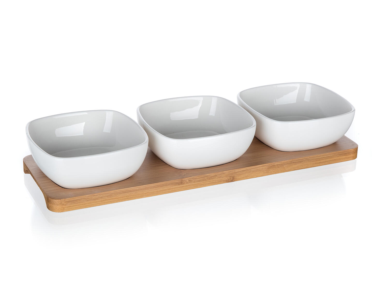 miska sada 4díl.(3xmiska,1xtác) 33x9,7x4,7cm porcelán/bambus BRILL 0.78 Kg MTA MAXMIX Sklad14 267164