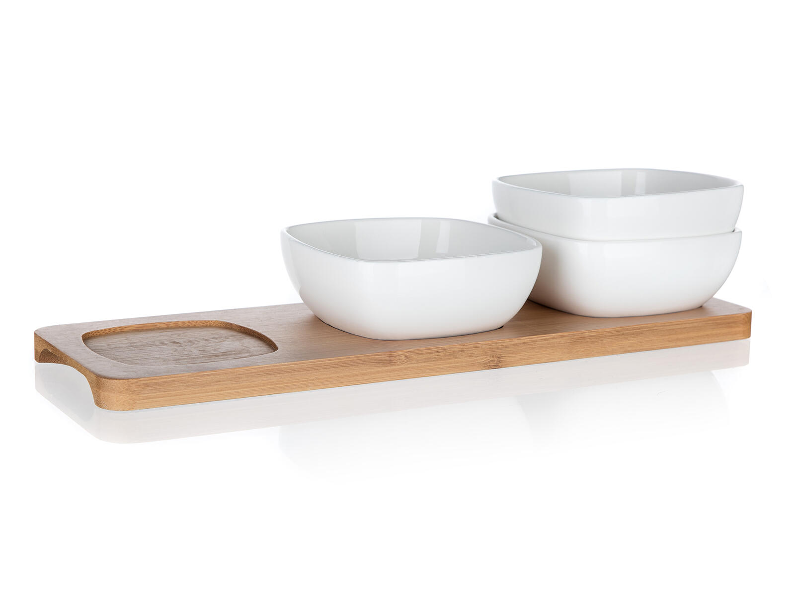 miska sada 4díl.(3xmiska,1xtác) 33x9,7x4,7cm porcelán/bambus BRILL 0.78 Kg MTA MAXMIX Sklad14 267164