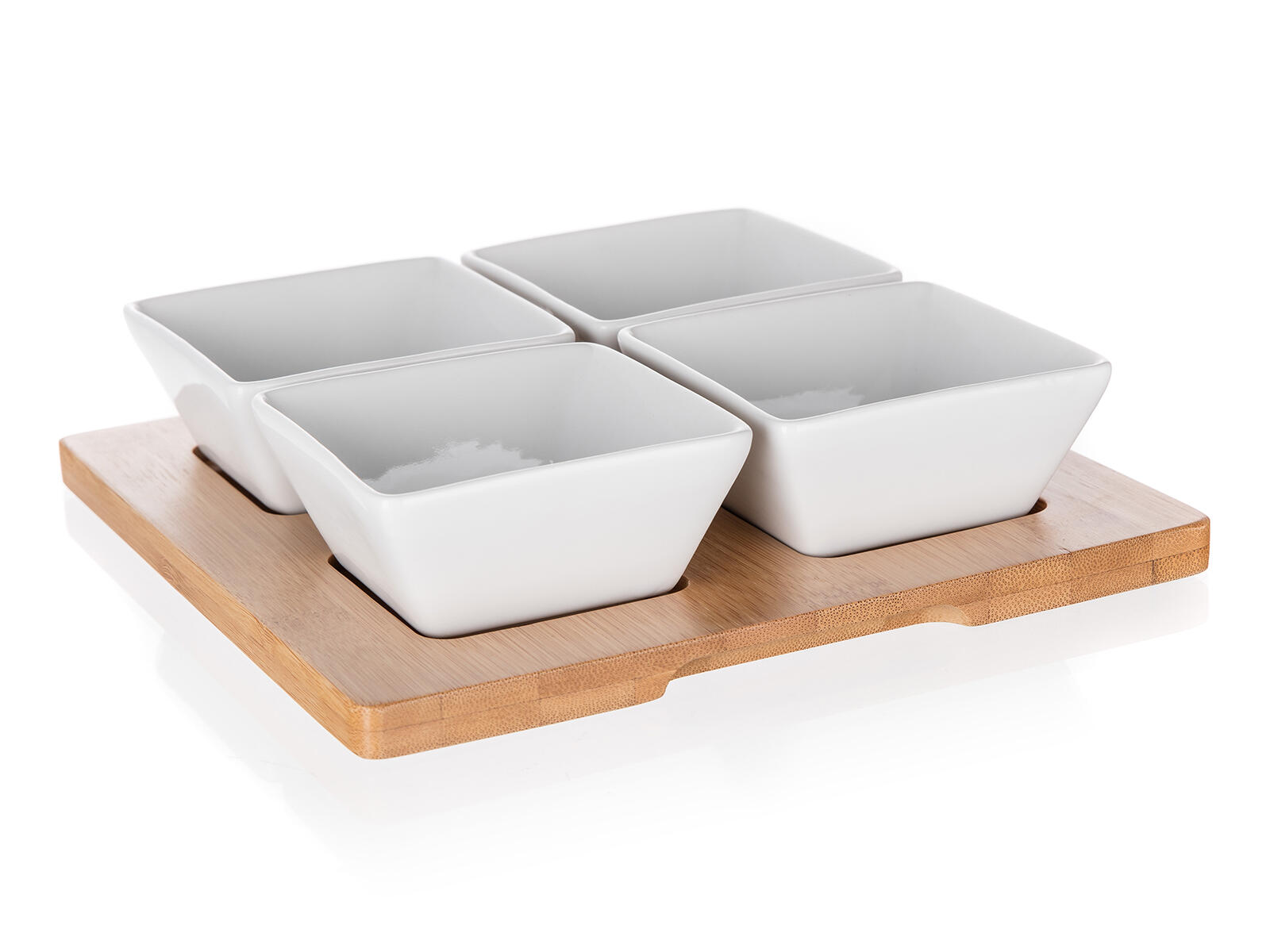 miska sada 5díl.(4xmiska,1xtác) 20x20cm porcelán/bambus BRILLANTE 0.9 Kg MTA MAXMIX Sklad14 267166