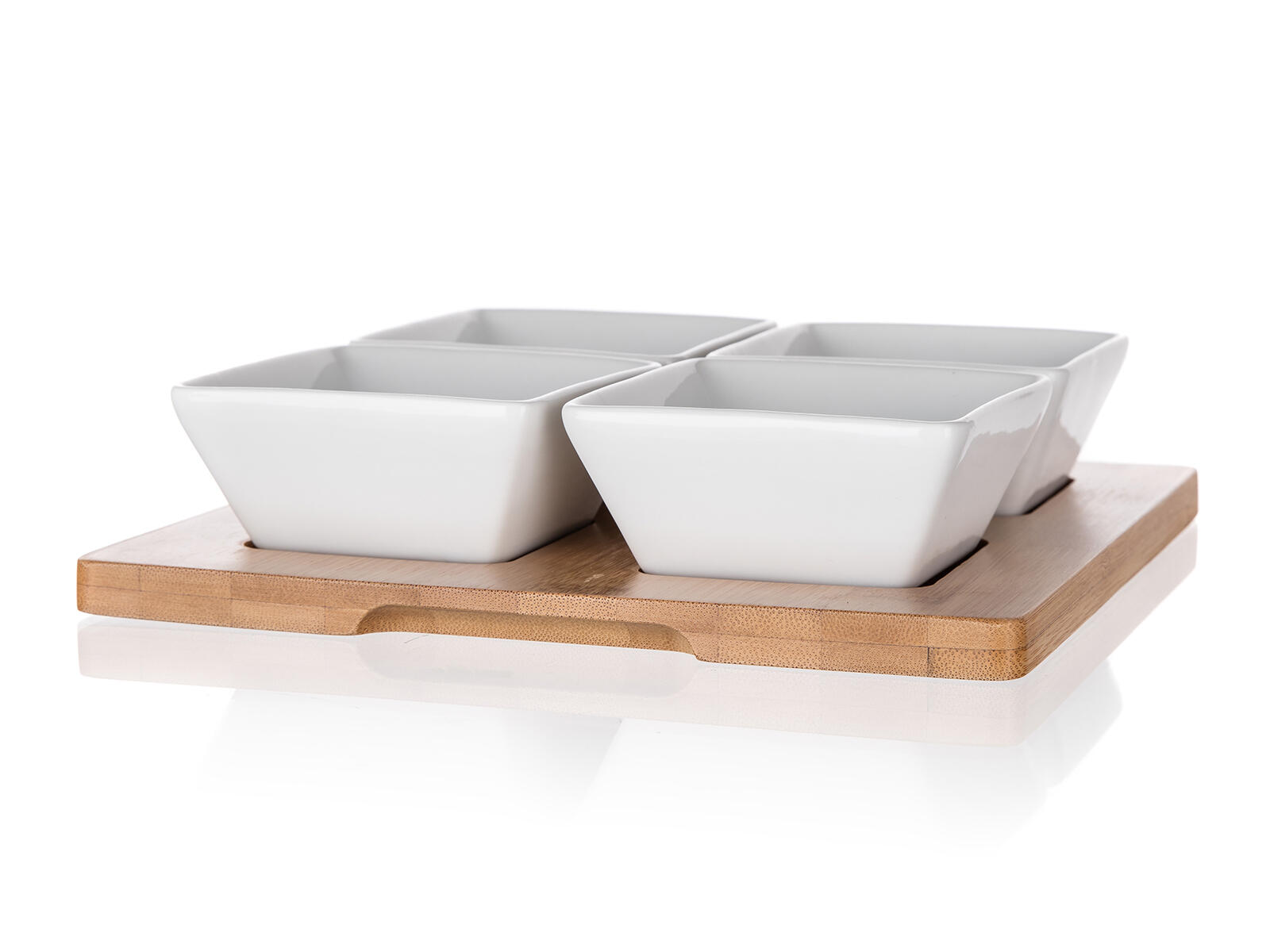 miska sada 5díl.(4xmiska,1xtác) 20x20cm porcelán/bambus BRILLANTE 0.9 Kg MTA MAXMIX Sklad14 267166