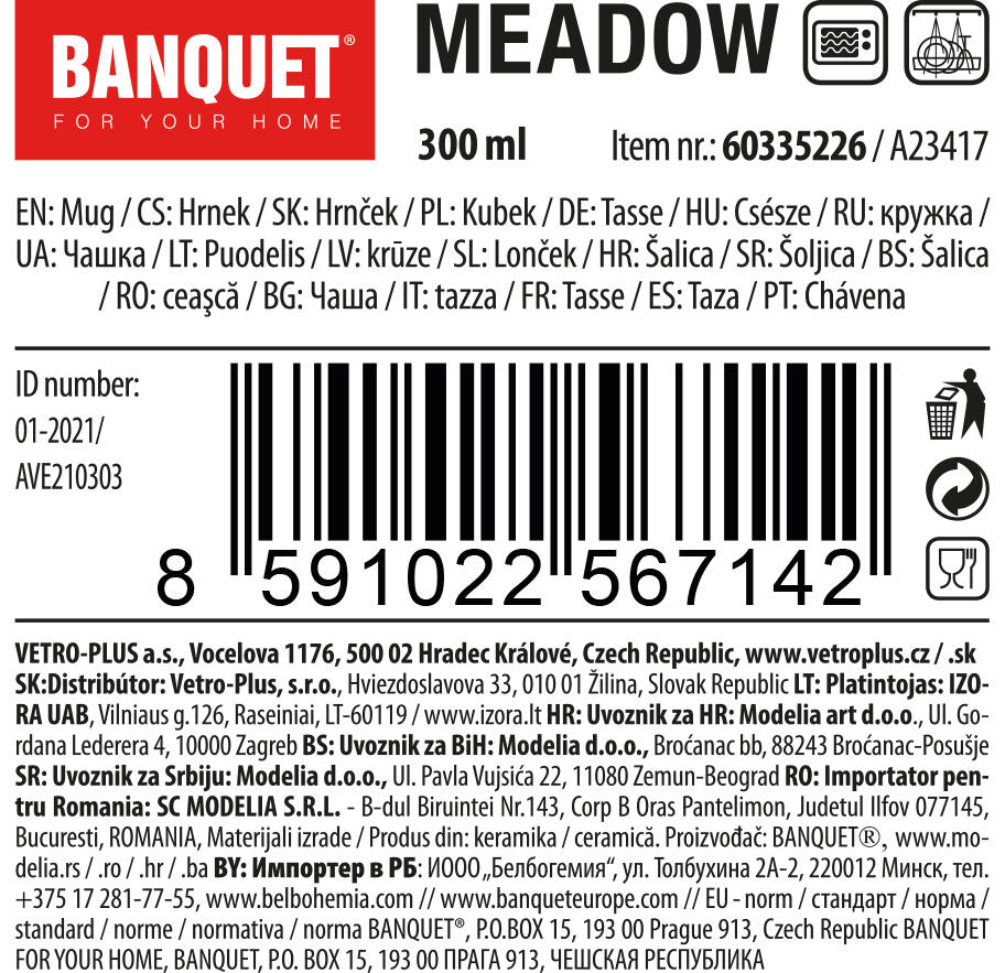 hrnek 300ml MEADOW keramický 0.26 Kg MTA MAXMIX Sklad14 267169