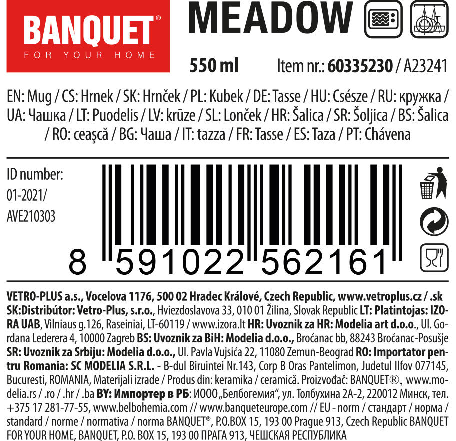 hrnek JUMBO 550ml MEADOW keramický 0.32 Kg MTA MAXMIX Sklad14 267171