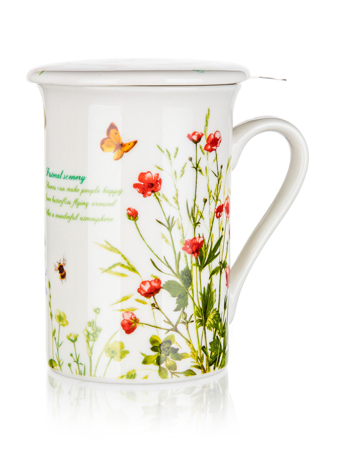 hrnek 300ml MEADOW s víčkem keramický