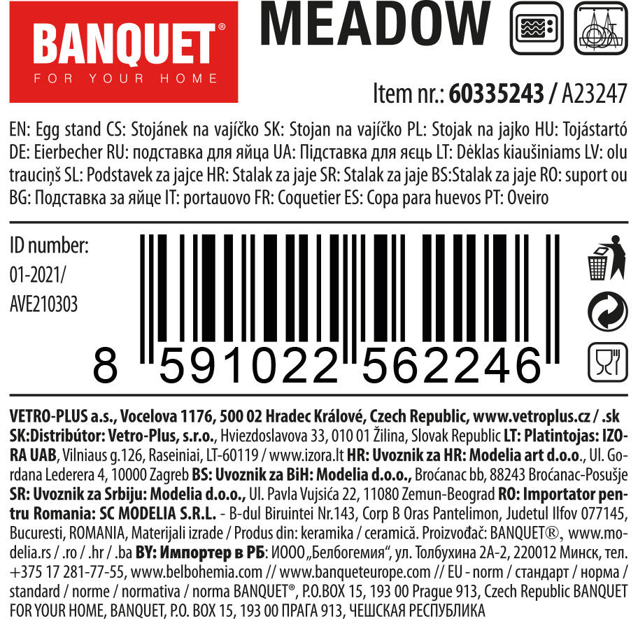 kalíšek na vajíčko 7cm MEADOW keramický 0.06 Kg MTA MAXMIX Sklad14 267177