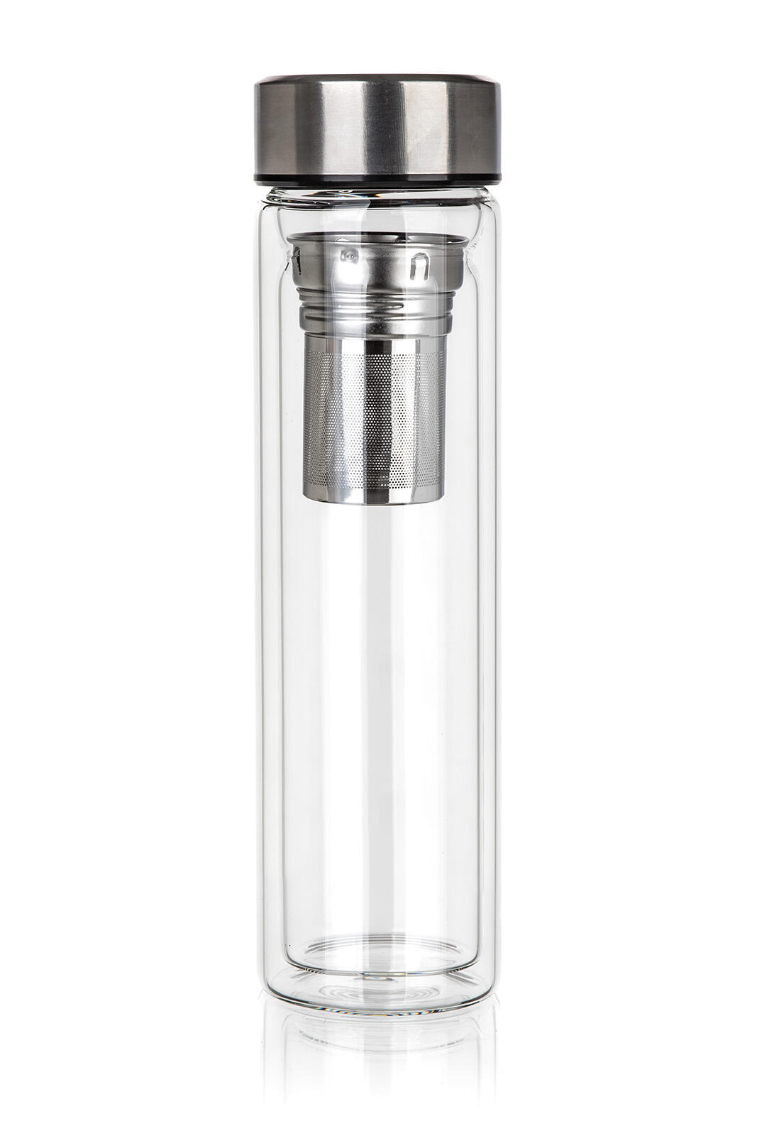 láhev na pití 500ml dvoustěnná DOBLO, se sítkem, nerez/sklo 0.54 Kg MTA MAXMIX Sklad14 267185