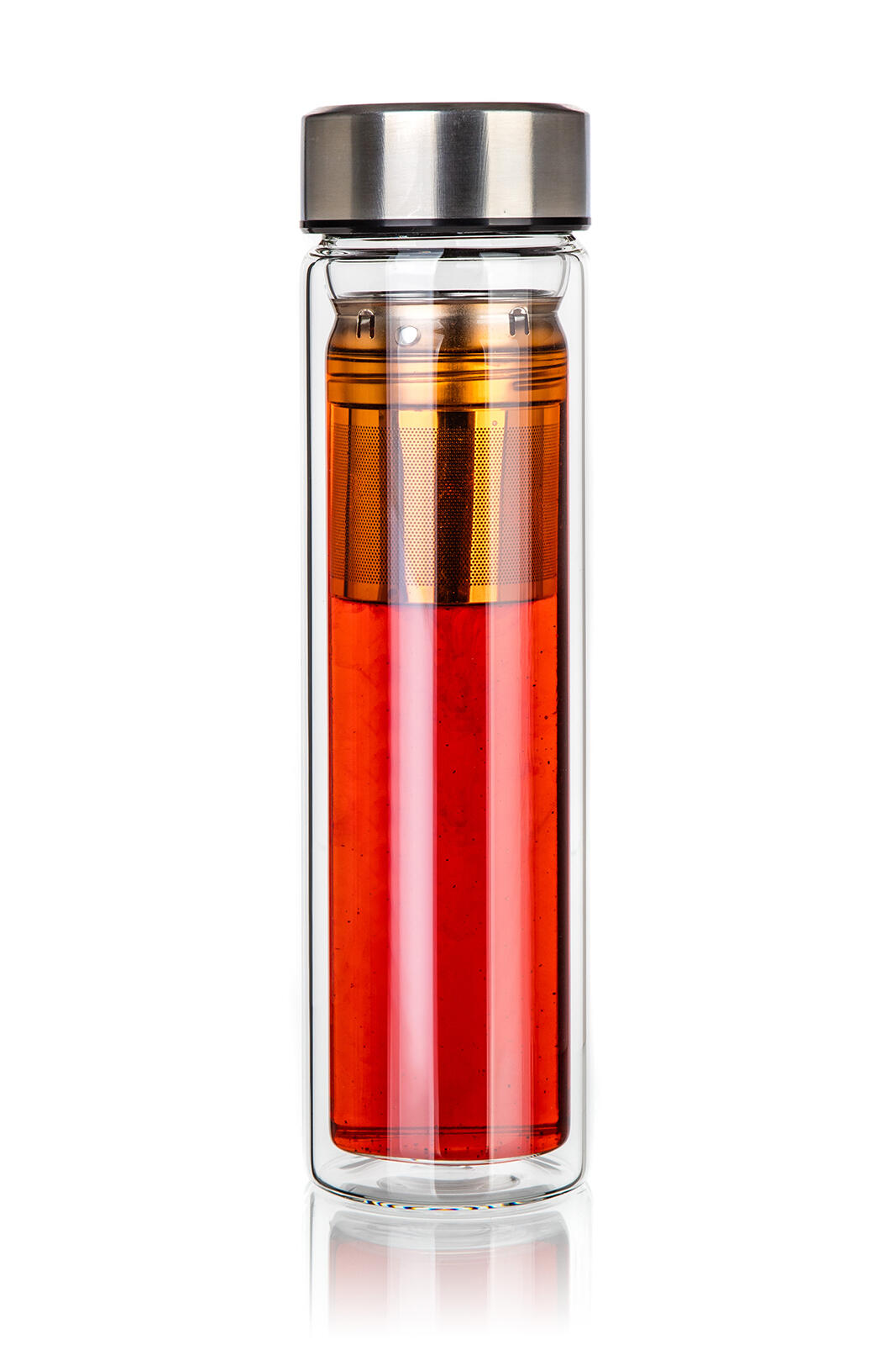 láhev na pití 500ml dvoustěnná DOBLO, se sítkem, nerez/sklo 0.54 Kg MTA MAXMIX Sklad14 267185