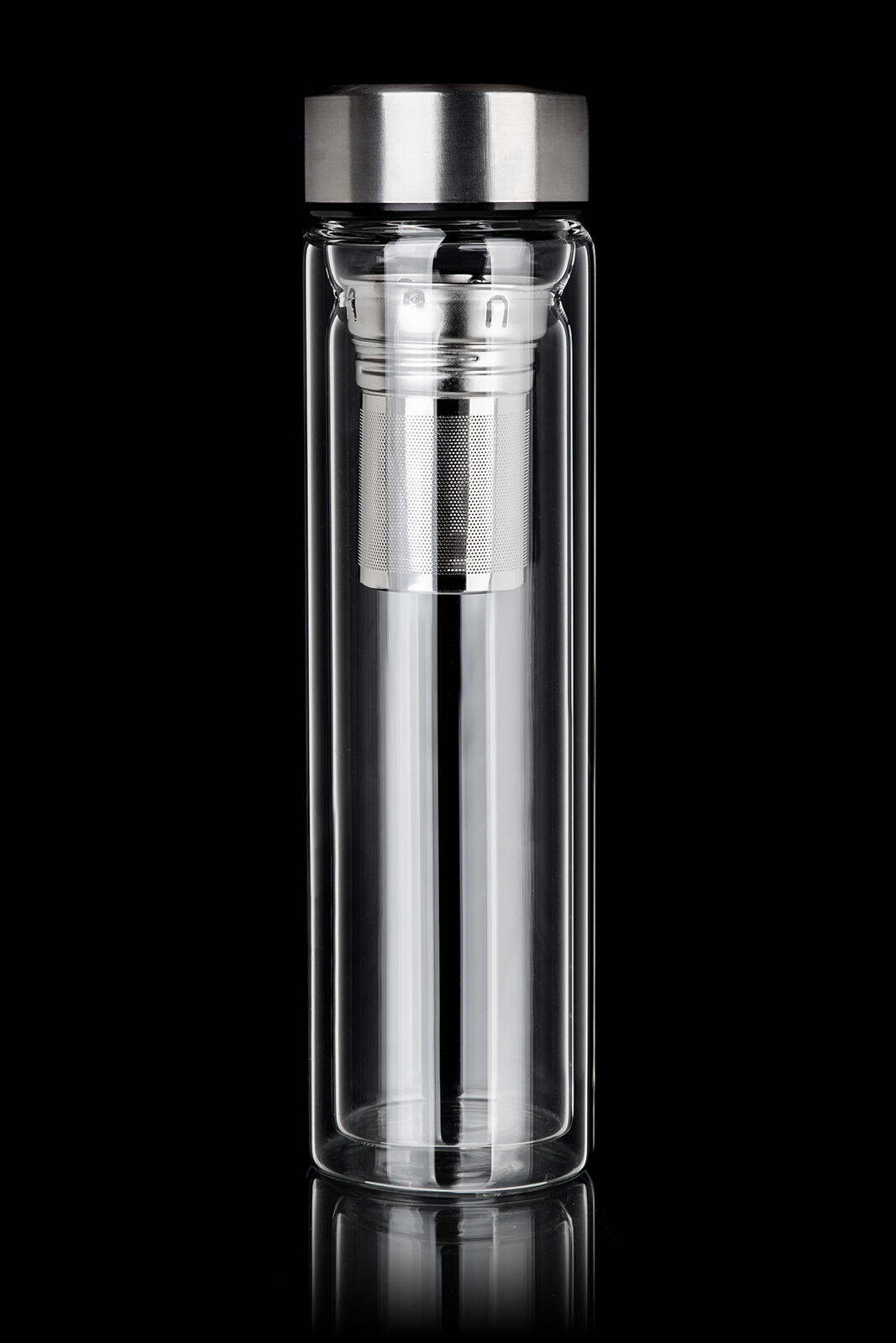 láhev na pití 500ml dvoustěnná DOBLO, se sítkem, nerez/sklo 0.54 Kg MTA MAXMIX Sklad14 267185