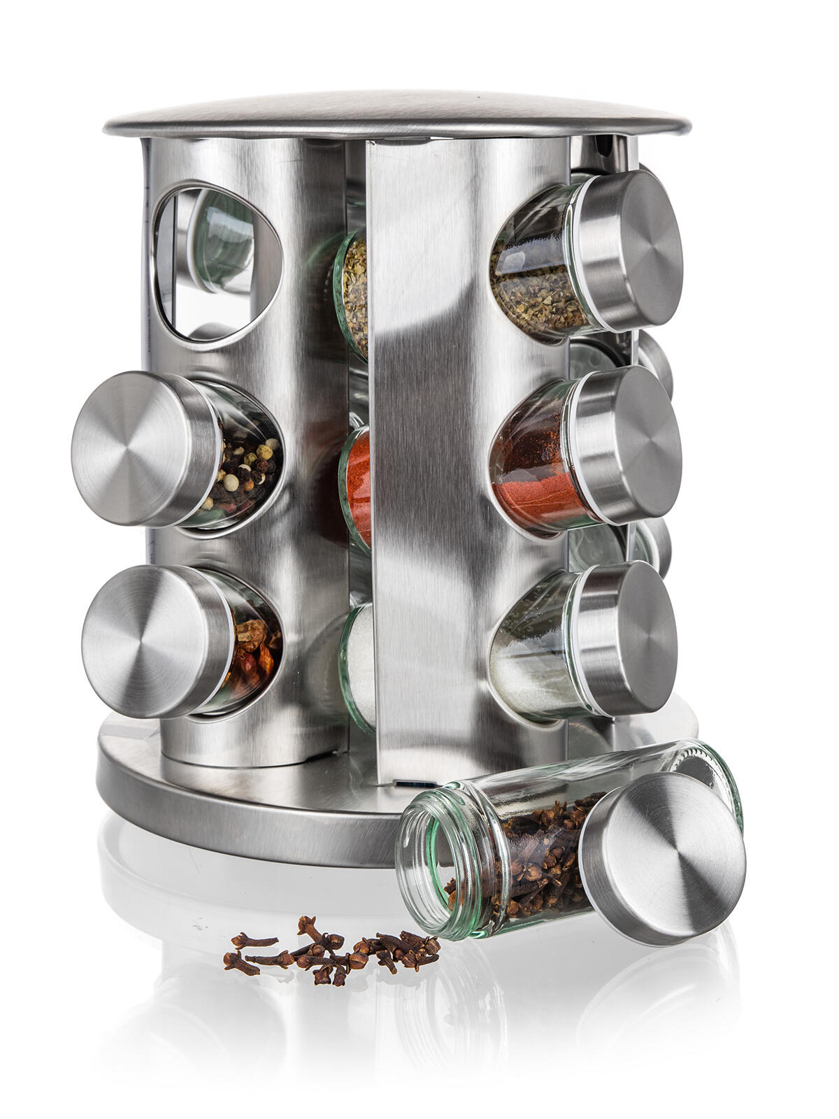 kořenka AKCENT skl.+kov.(12ks) s otoč.stojánkem nerez 1.86 Kg MTA MAXMIX Sklad14 267209