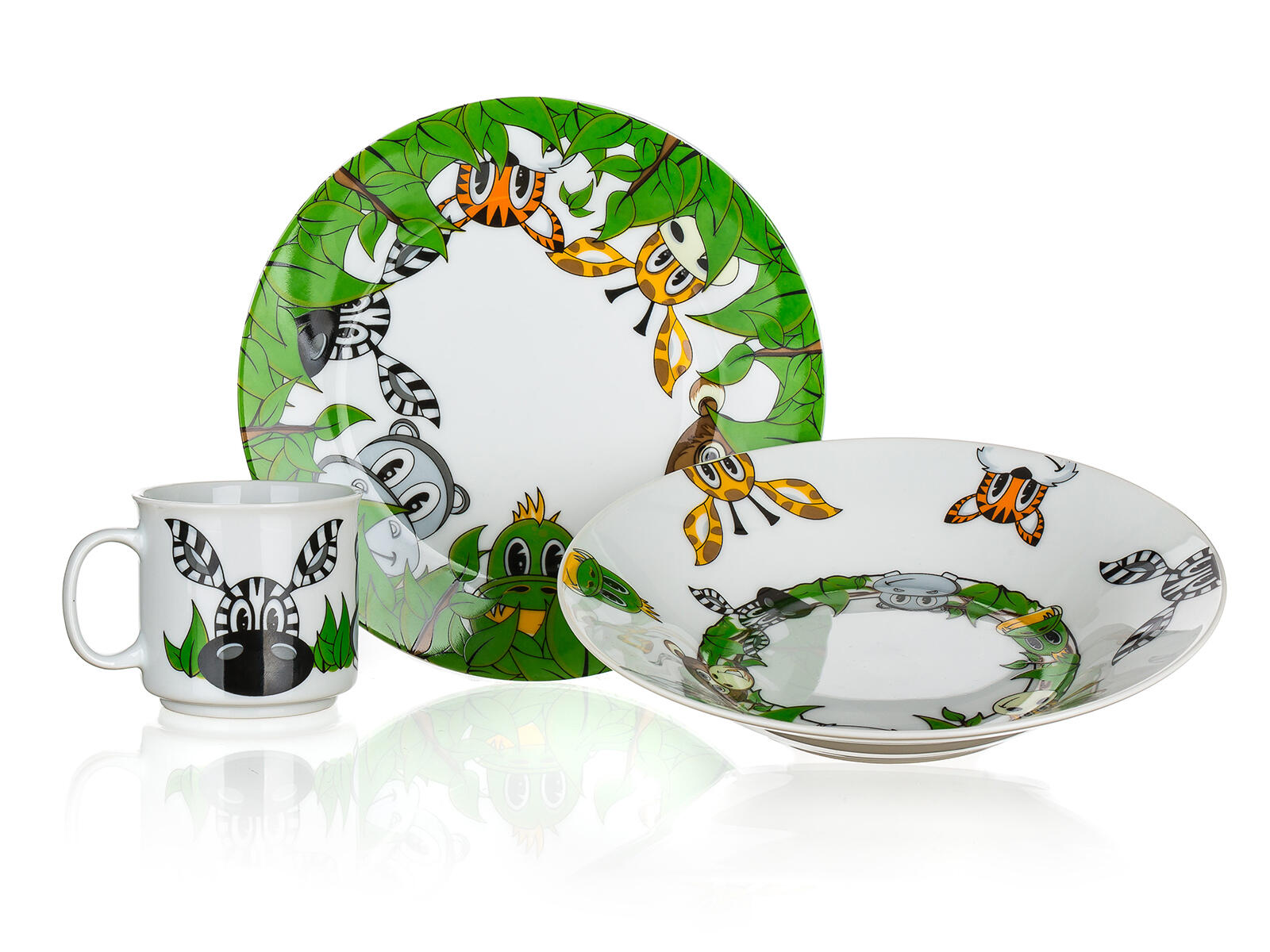 sada jídelní dětská KAMARÁDI Z DŽUNGLE 3díl.keramická 0.88 Kg MTA MAXMIX Sklad14 267235