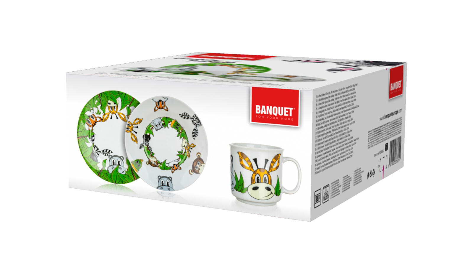 sada jídelní dětská KAMARÁDI Z DŽUNGLE 3díl.keramická 0.88 Kg MTA MAXMIX Sklad14 267235