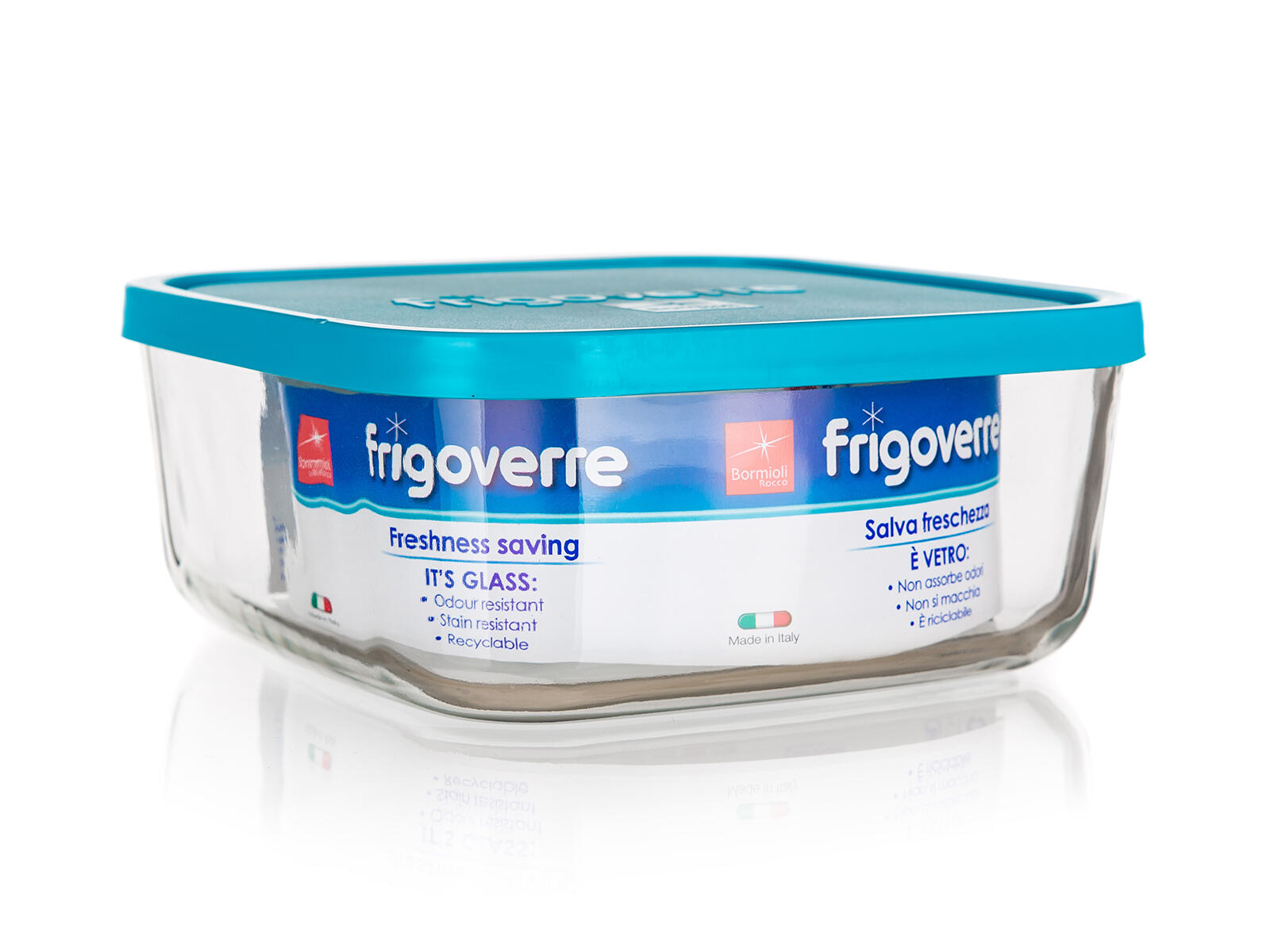 dóza FRIGOVERRE čtverc. 1,0l 15x15x5cm skl.+PP víčko MO
