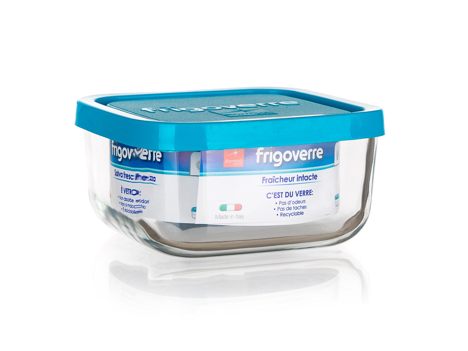 dóza FRIGOVERRE čtverc. 2,0l 19x19x8cm skl.+PP víčko MO 0.9 Kg MTA MAXMIX Sklad14 267245