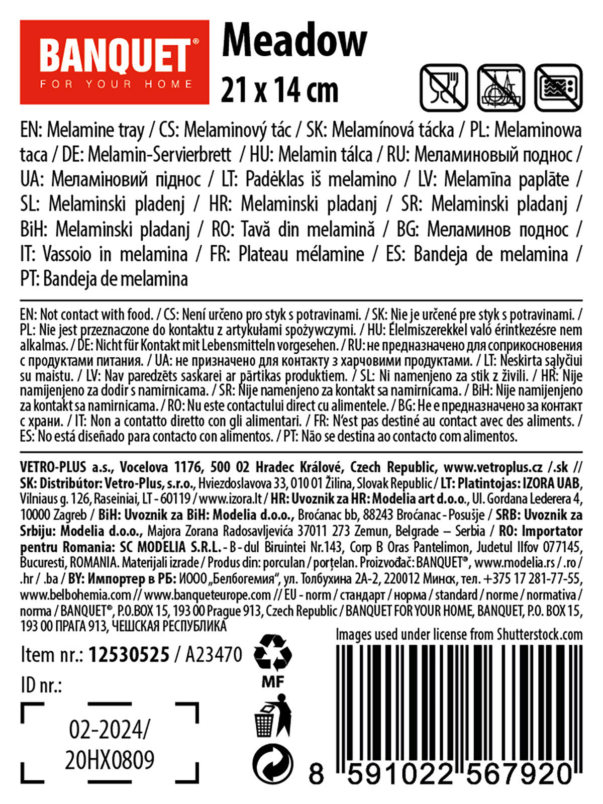 tác 21x14cm MEADOW melamin 0.1 Kg MTA MAXMIX Sklad14 267247