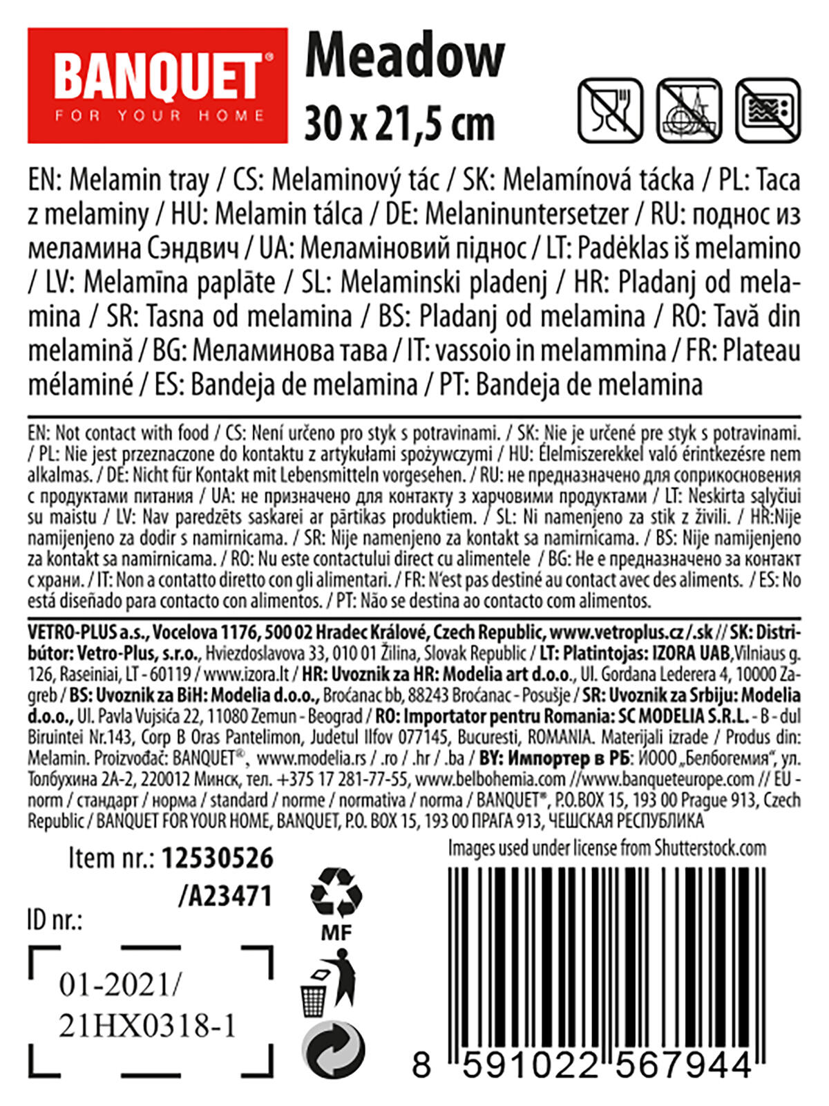 tác 30x21,5cm MEADOW melamin 0.17 Kg MTA MAXMIX Sklad14 267248