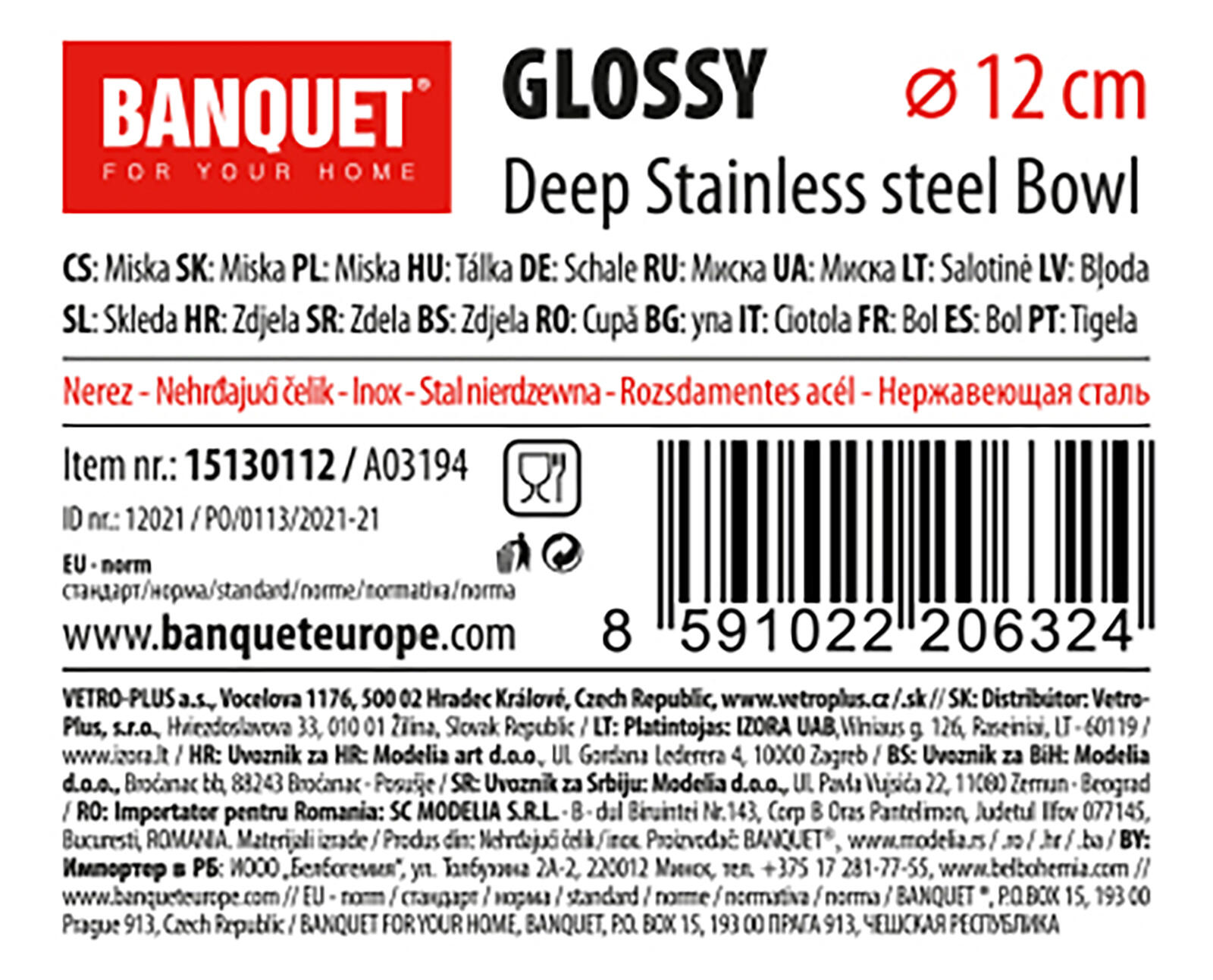 miska pr.12cm GLOSSY nerez