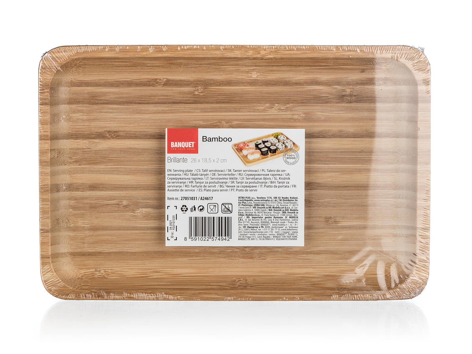 talíř servírovací 28x18,5x2cm BRILLANTE bambus 0.45 Kg MTA MAXMIX Sklad14 267269