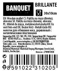 palička na maso oboustr.30cm dřev.+ kov 0.23 Kg MTA MAXMIX Sklad14 267270