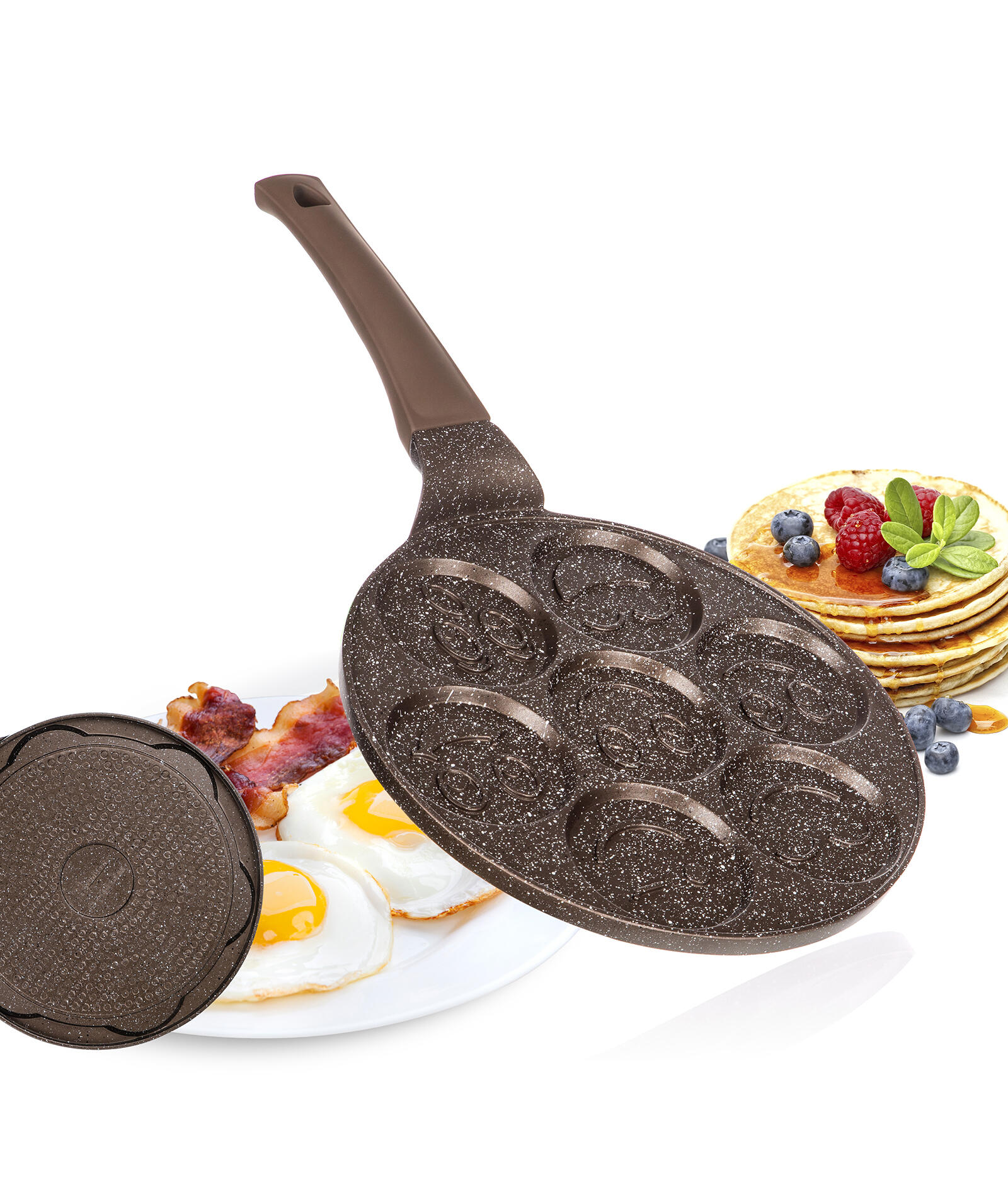 lívanečník GRANITE BROWN Smile 26cm, 7 lívanců, nepřilnavý povrch 1.14 Kg MTA MAXMIX Sklad14 267296