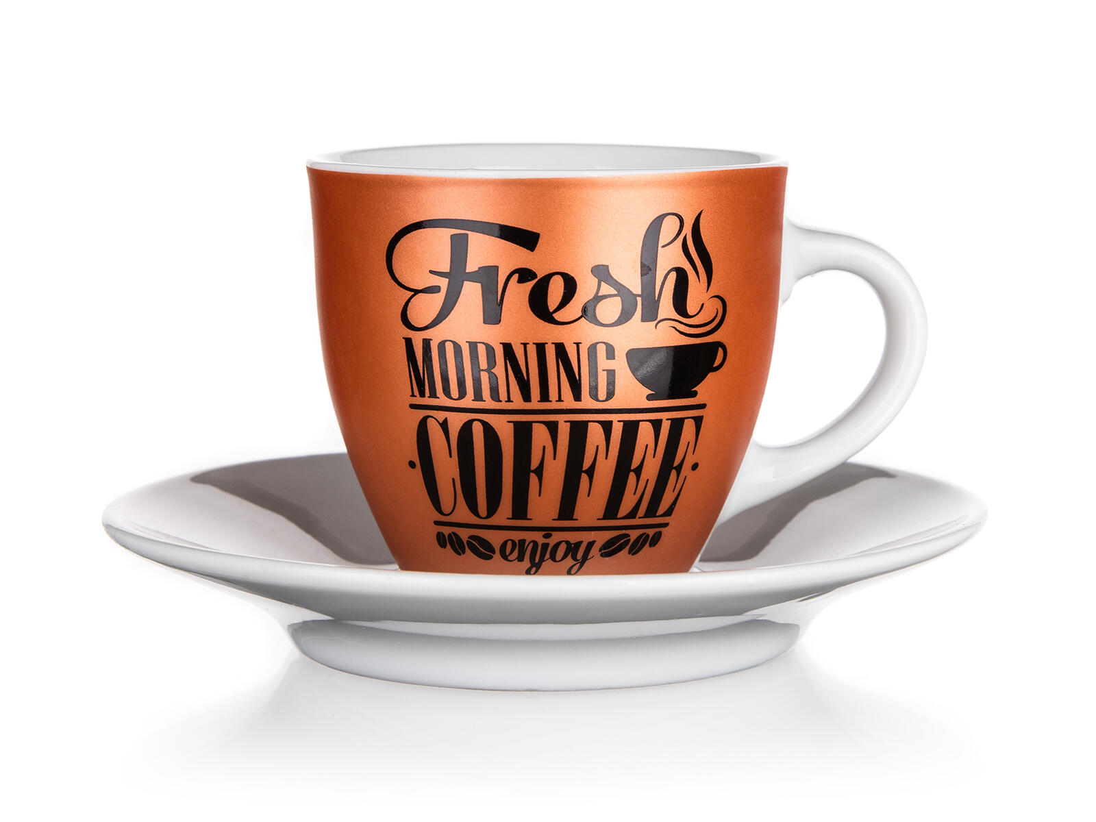 šálek + podšálek  90ml FRESH MORNING COFFEE keramický 0.24 Kg MTA MAXMIX Sklad14 267311