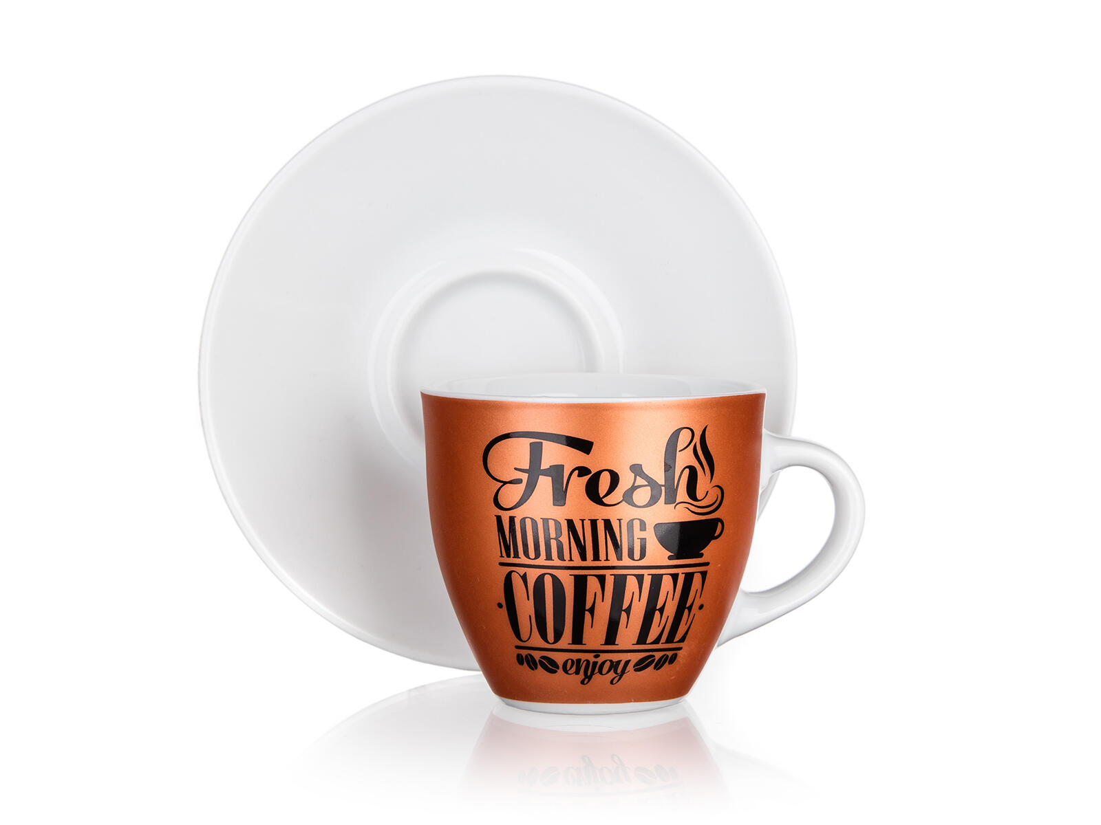 šálek + podšálek  90ml FRESH MORNING COFFEE keramický 0.24 Kg MTA MAXMIX Sklad14 267311