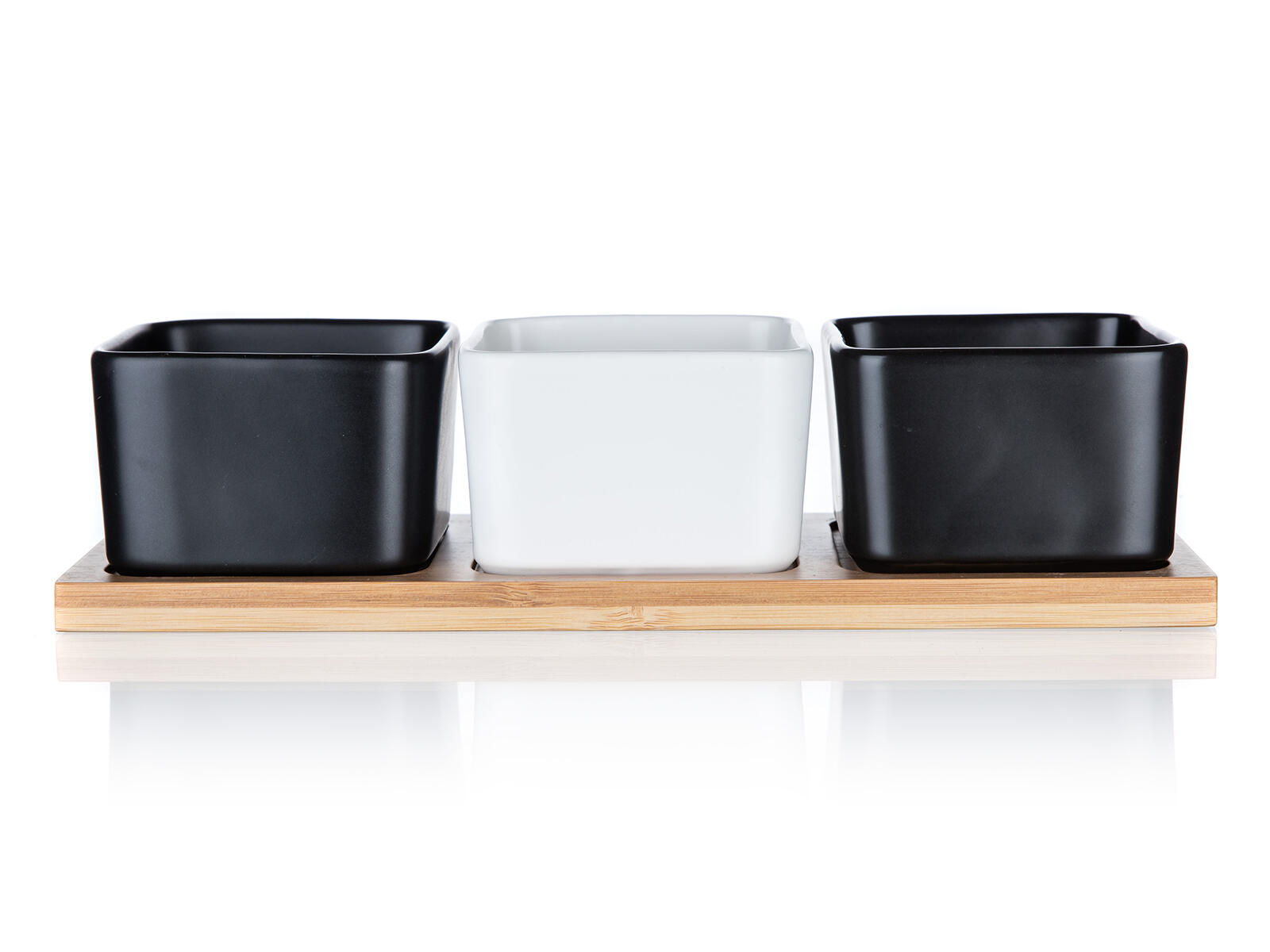 miska sada 4díl.(3xmiska,1xtác) 28,2x9,8x7cm BRILLANTE porc.BÍ,ČER