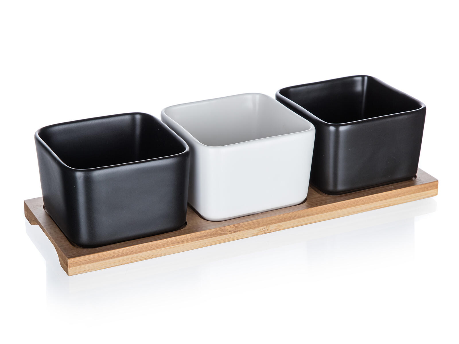 miska sada 4díl.(3xmiska,1xtác) 28,2x9,8x7cm BRILLANTE porc.BÍ,ČER