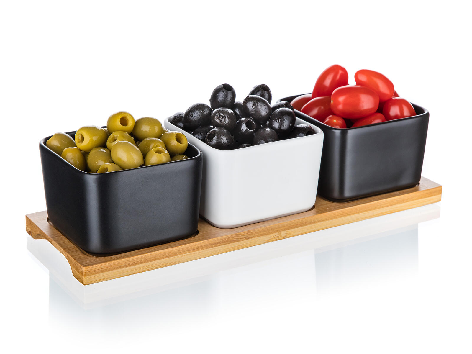 miska sada 4díl.(3xmiska,1xtác) 28,2x9,8x7cm BRILLANTE porc.BÍ,ČER