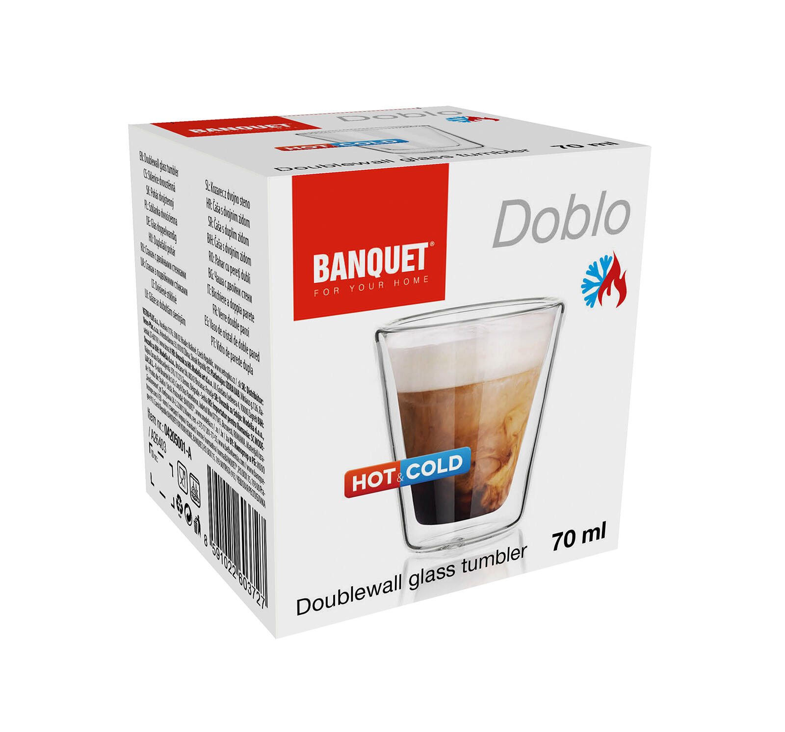 sklenice  70ml dvoustěnná DOBLO 0.07 Kg MTA MAXMIX Sklad14 267326