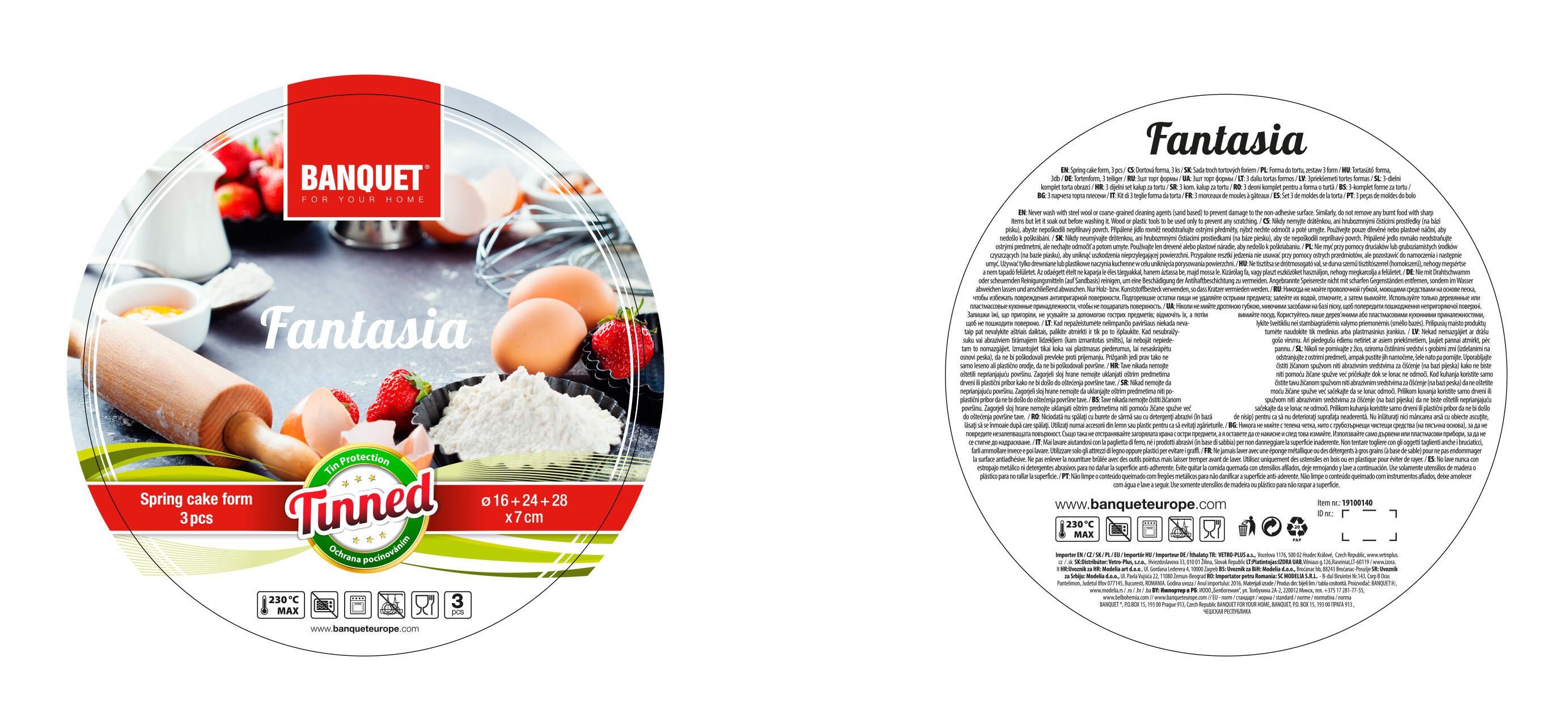 forma na dort sada 3díl.(16,24,28cm) pocín. FANTASIA 0.75 Kg MTA MAXMIX Sklad14 266105