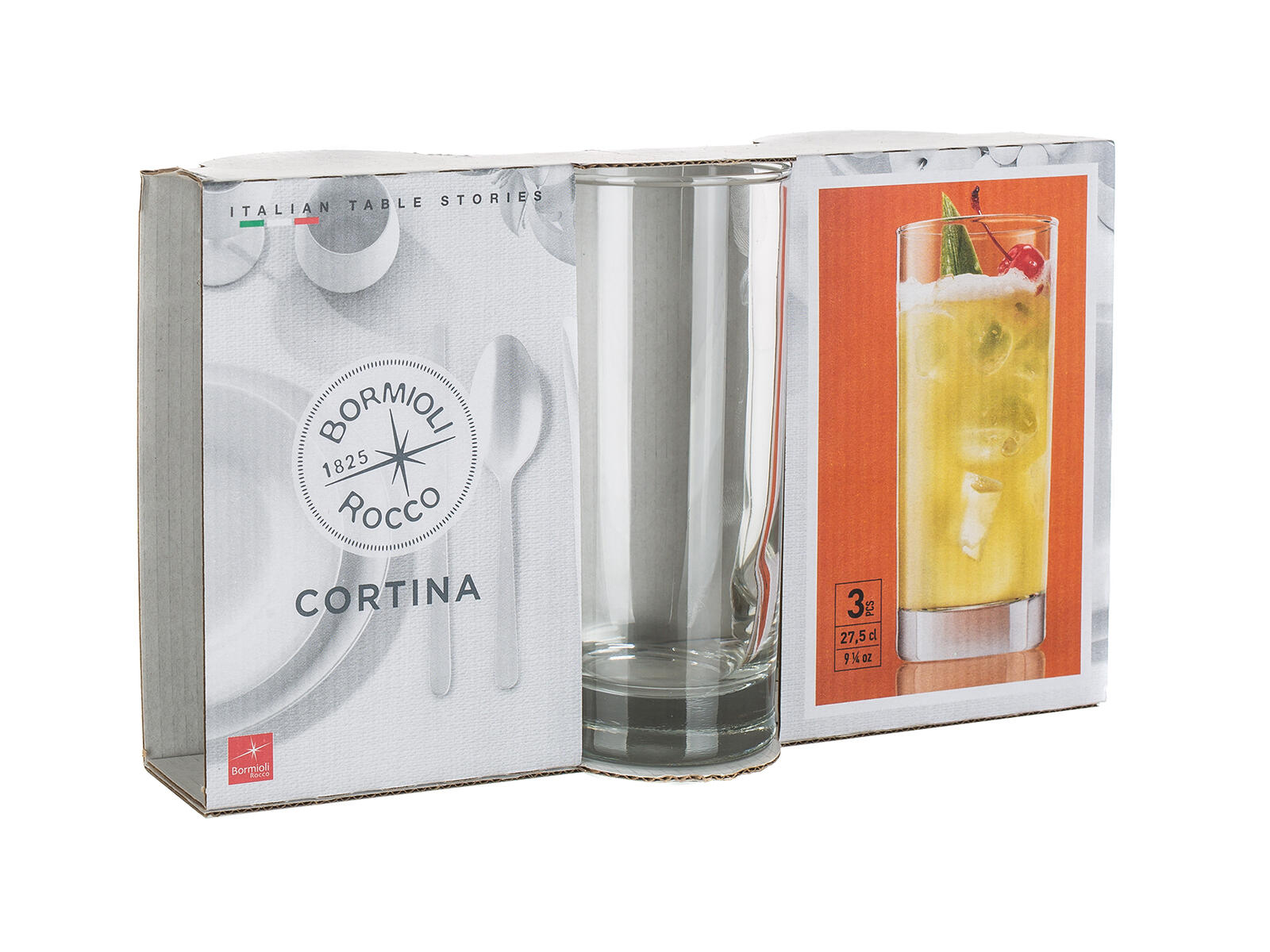 sklenice 275ml CORTINA (3ks) 0.74 Kg MTA MAXMIX Sklad14 266115