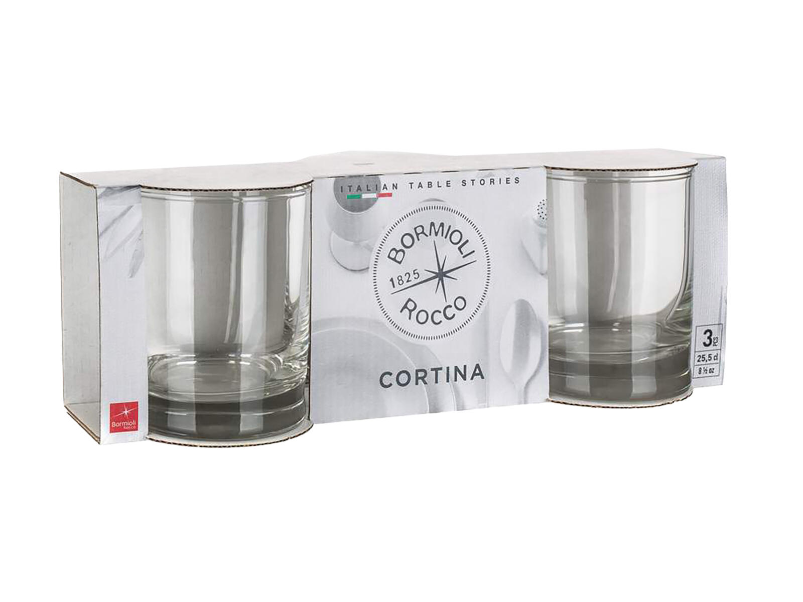 sklenice 255ml CORTINA (3ks) 0.69 Kg MTA MAXMIX Sklad14 266125