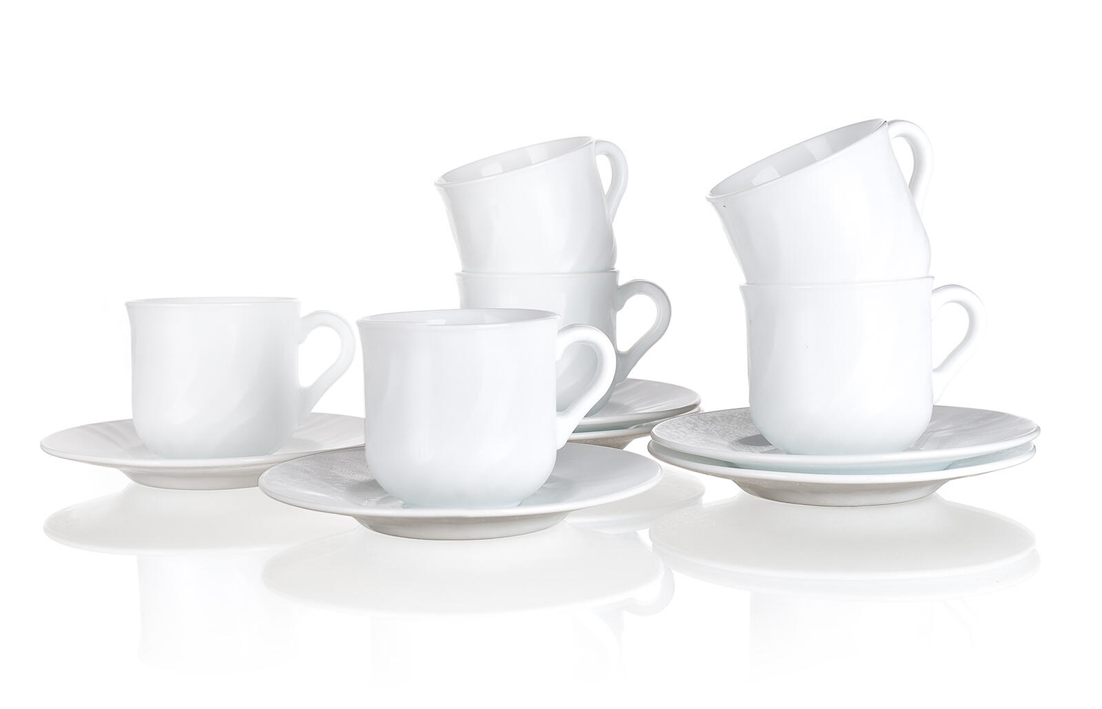 šálek + podšálek 250ml EBRO skleněný BÍ (6ks) 2.23 Kg MTA MAXMIX Sklad14 266143