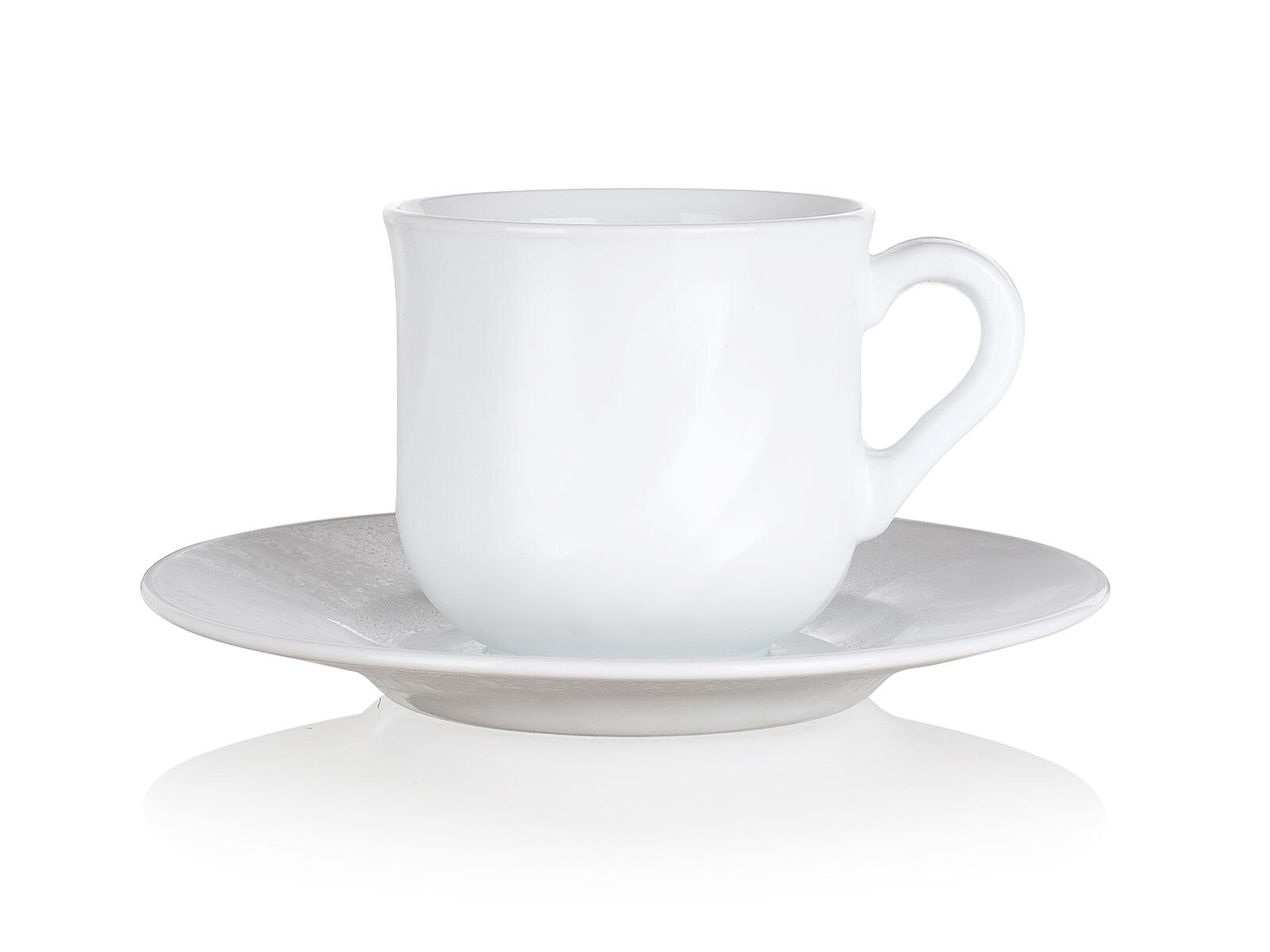 šálek + podšálek 250ml EBRO skleněný BÍ (6ks) 2.23 Kg MTA MAXMIX Sklad14 266143