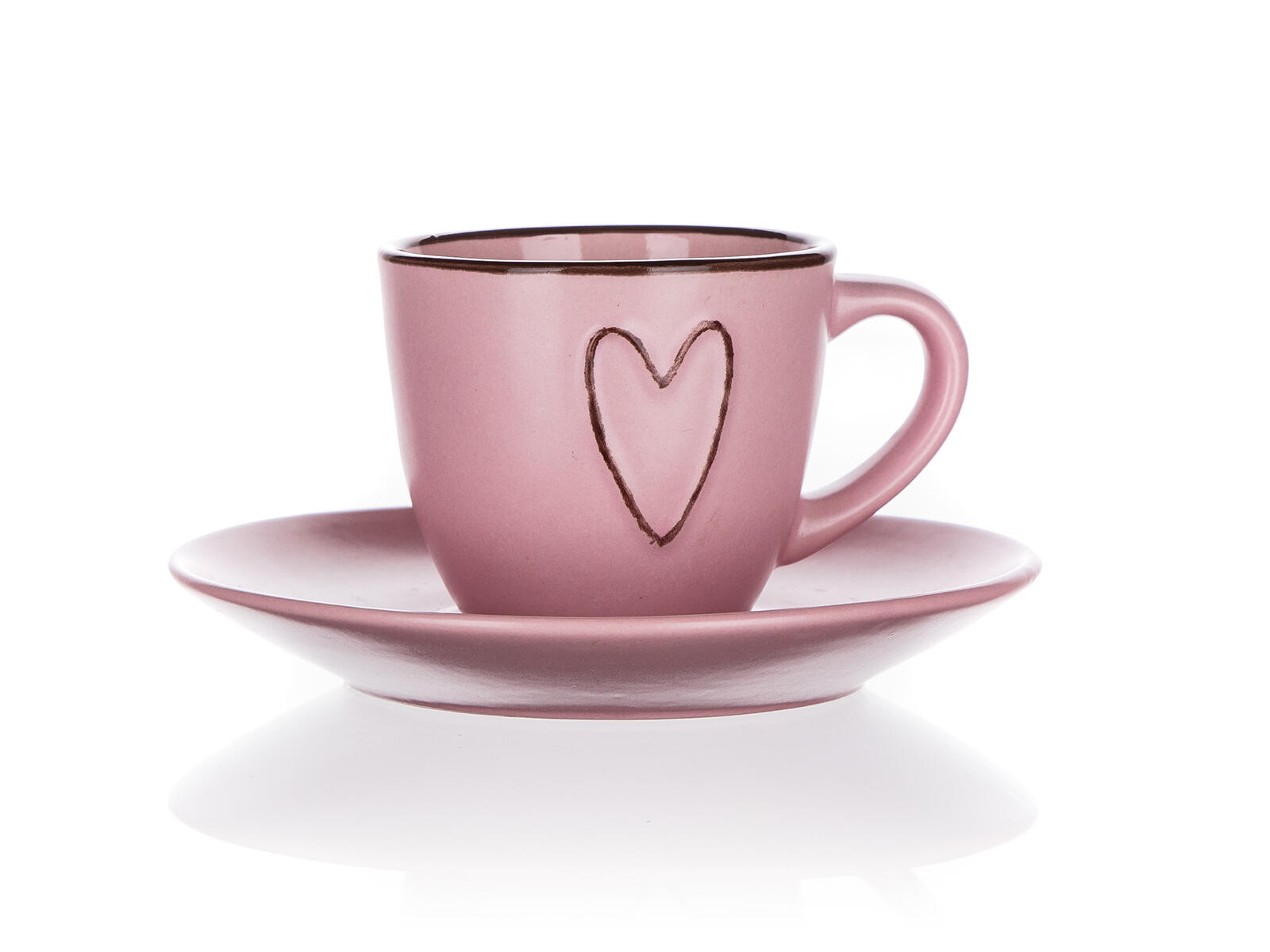 šálek + podšálek  80ml HEART RŮŽ keramický 0.2 Kg MTA MAXMIX Sklad14 266164