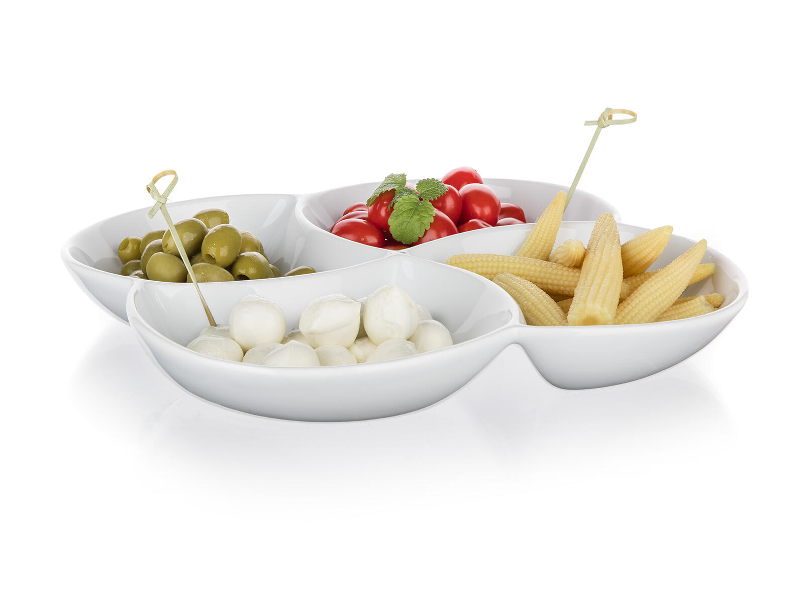miska dělená 26,5x26,5cm porcelán BIANCA