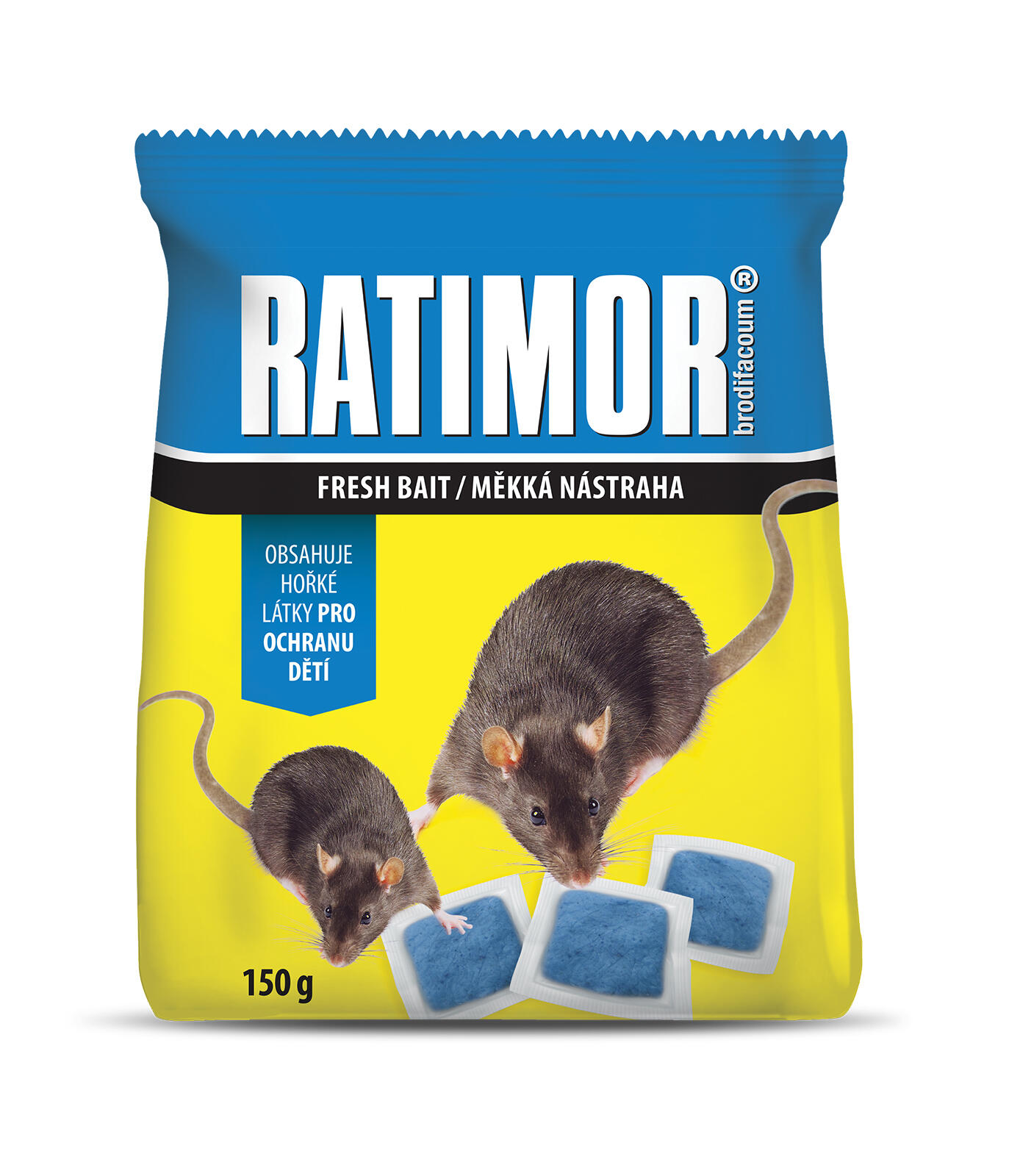 jed RATIMOR BRODIFACOUM měkká nástraha 150g, sáček 0.15 Kg MTA MAXMIX Sklad14 910770