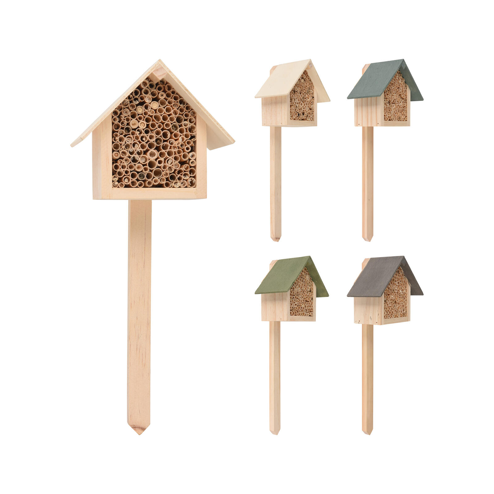 hotel hmyzí 11,5x10x6,5cm, s tyčkou 29cm, dřevěný mix barev 0.12 Kg MTA MAXMIX Sklad14 387237