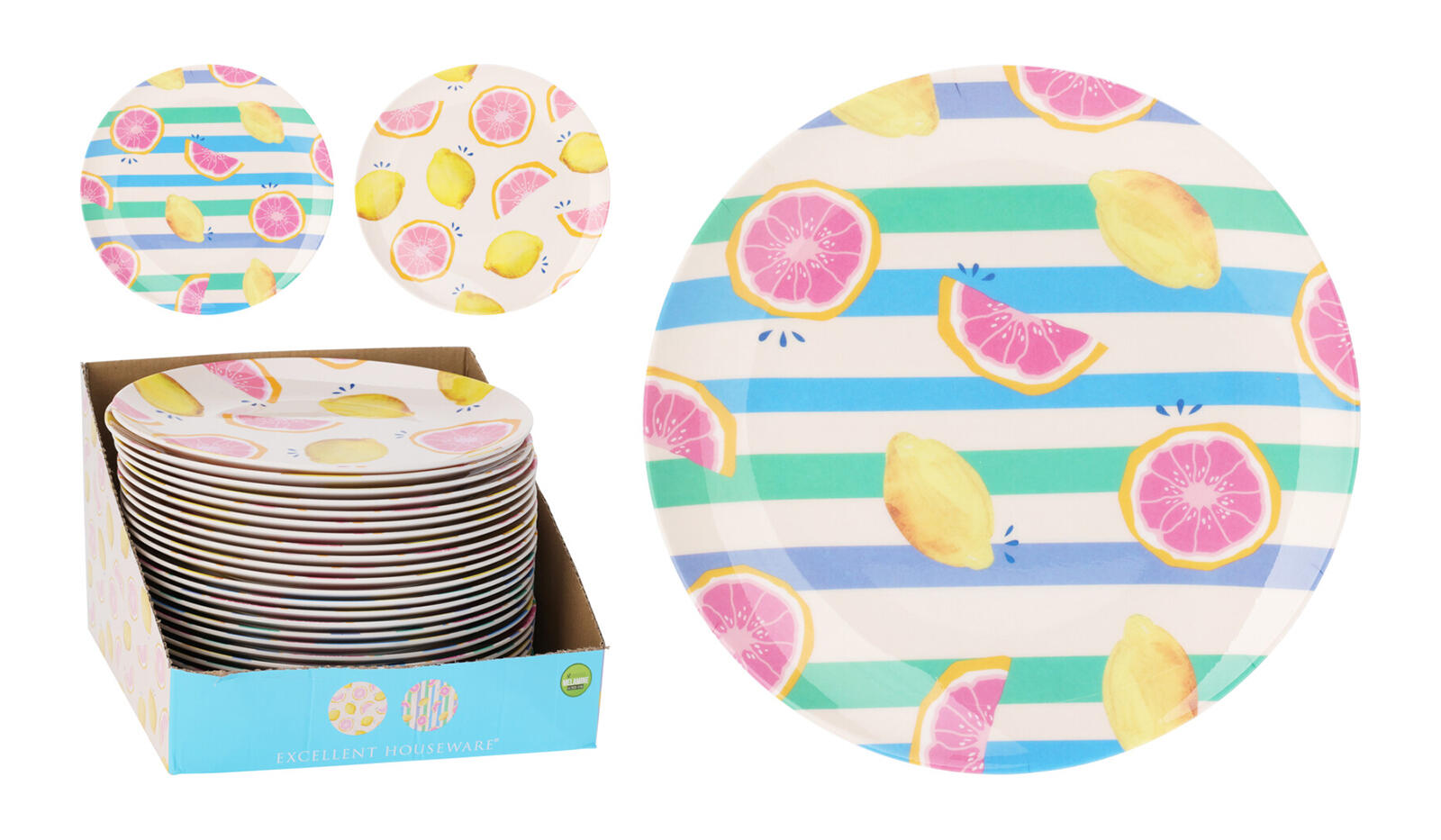 talíř mělký 25cm melamin ovocný motiv mix 0.16 Kg MTA MAXMIX Sklad14 387107