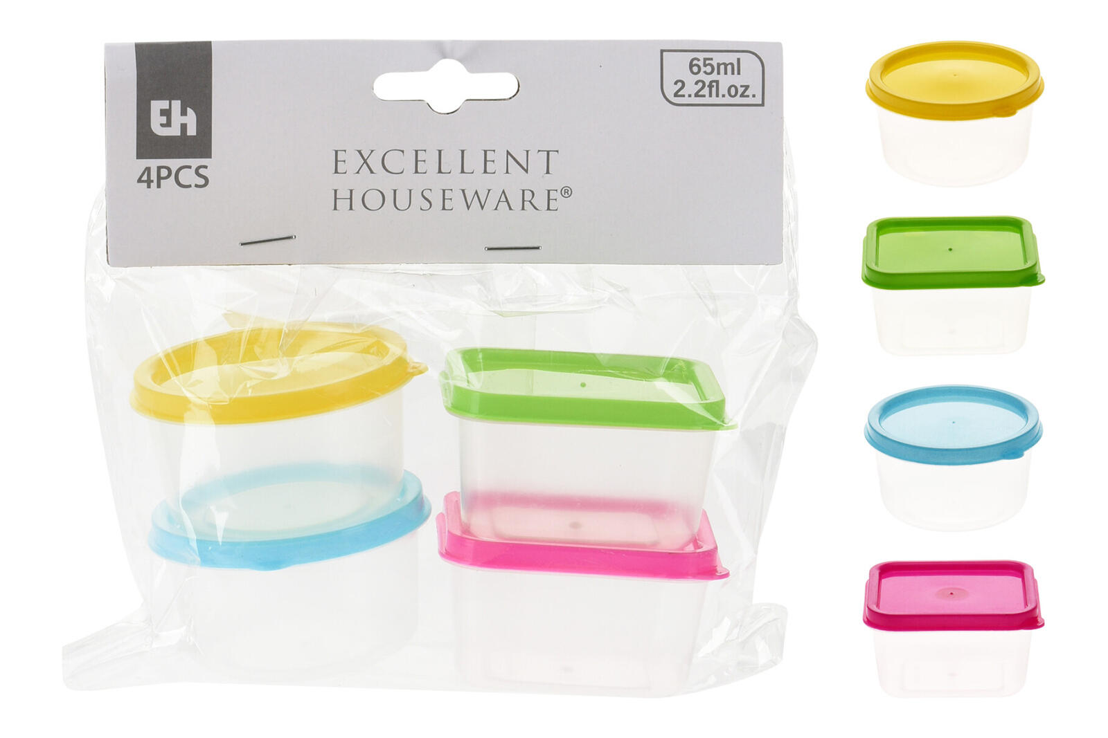 dóza mini 65ml sada 4díl.(2xkul.,2xčtverc.) PH mix barev