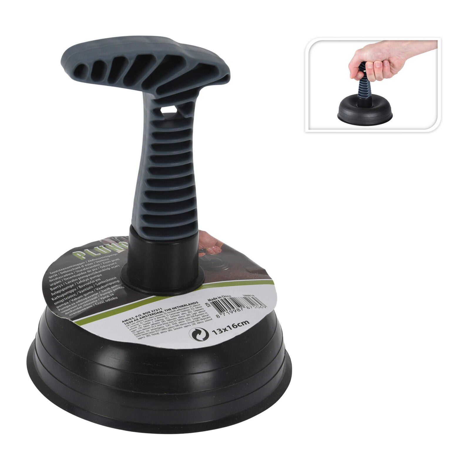 zvon na čištění výlevek 13x16cm PP/TPR/guma ČER 0.13 Kg MTA MAXMIX Sklad14 387140