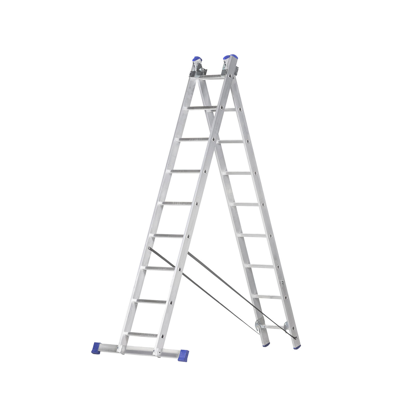 žebřík Al un. 2d.  9př. 2,43/3,99m VHR H 2x9 nosnost 150kg ELKOP 11.6 Kg MTA MAXMIX Sklad14 470063