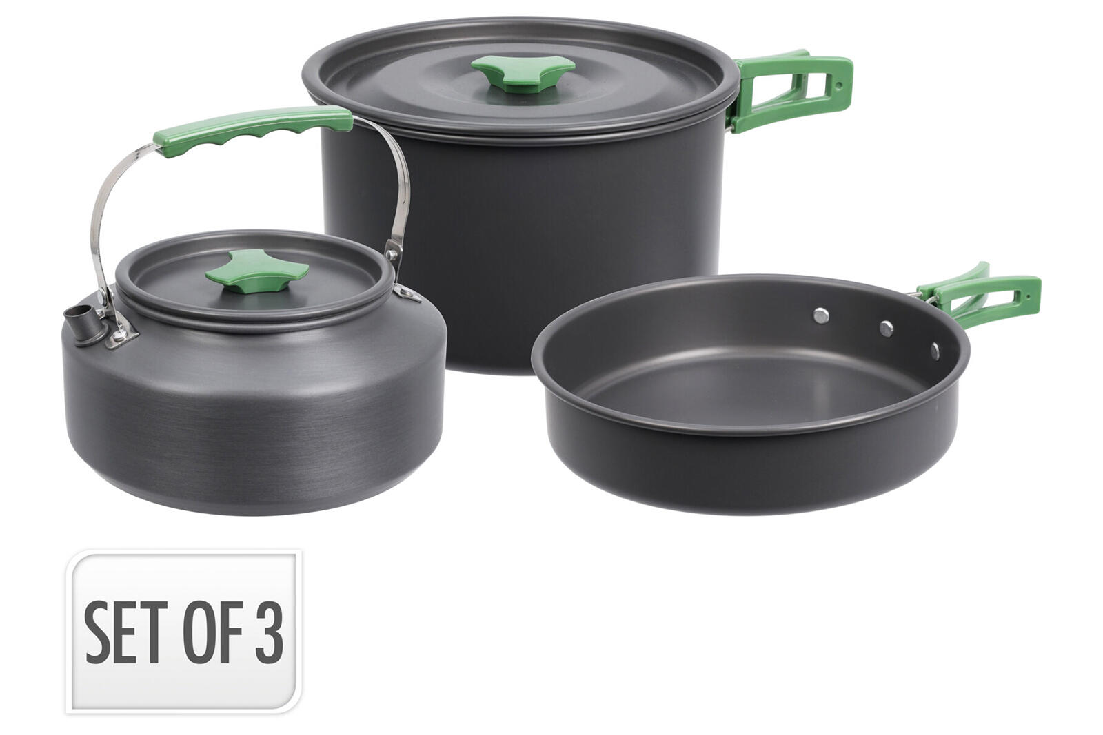 nádobí CAMPING sada 3díl.(hrnec,čajník,pánev) Al ČER 0.68 Kg MTA MAXMIX Sklad14 387190