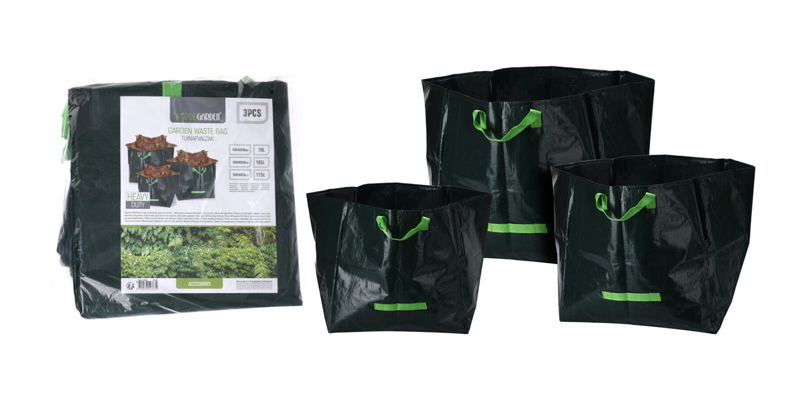 taška na zahradní odpad, skládací, sada 3díl.(70,105,175l) 0.77 Kg MTA MAXMIX Sklad14 387192