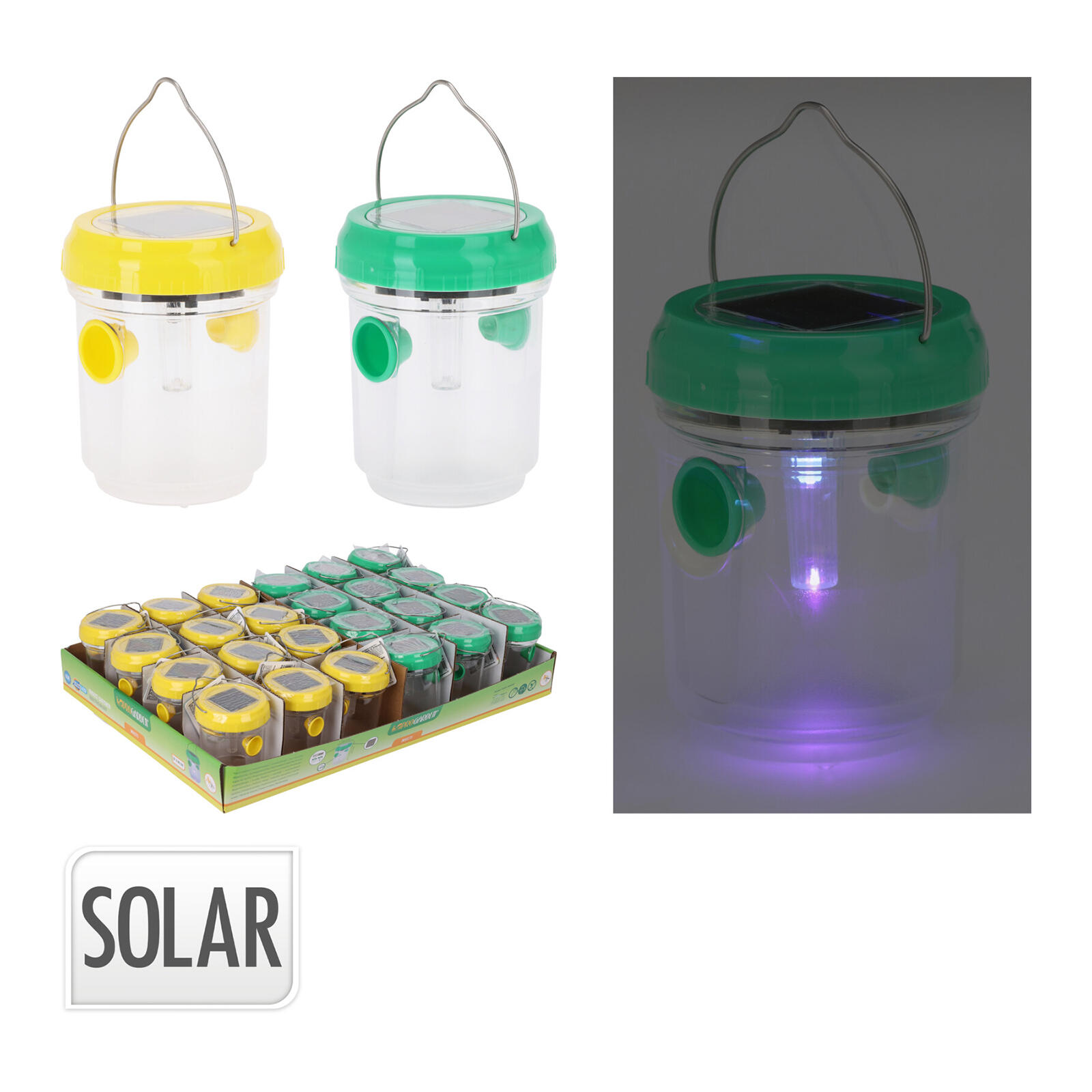 lucerna solární s lapačem hmyzu LED pr.7cm, v.9cm PP/PS mix barev 0.05 Kg MTA MAXMIX Sklad14 387202